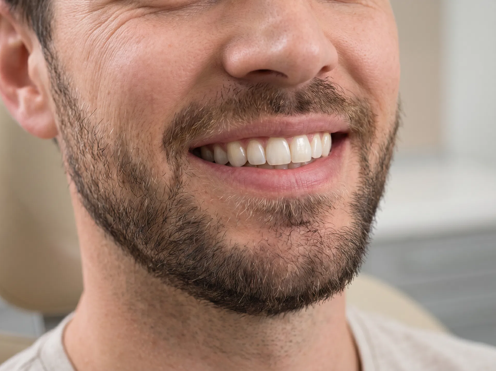 Gap closing after filler smile example