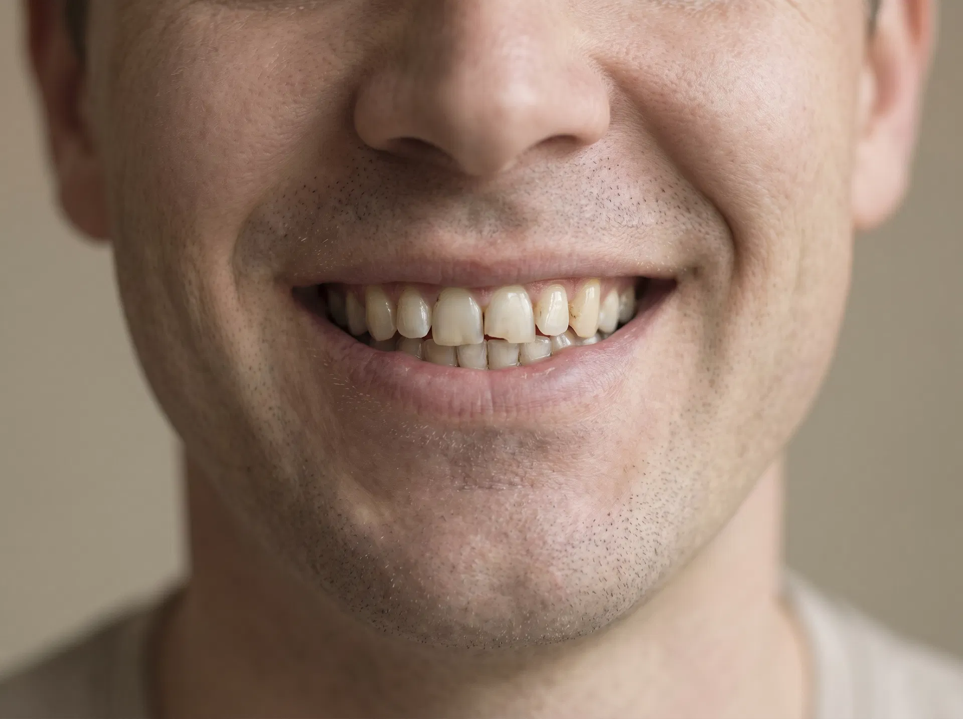Gap closing before filler smile example