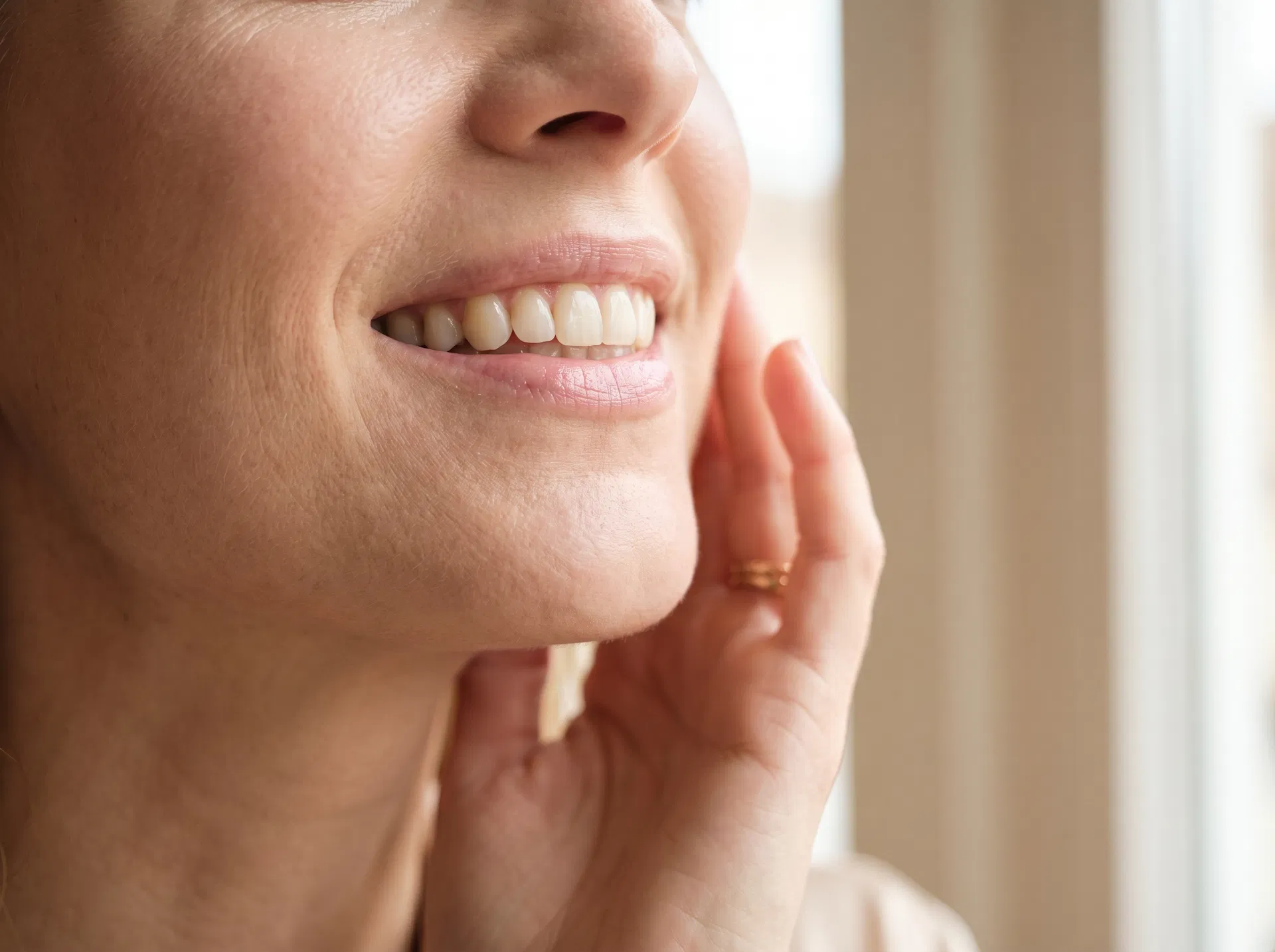 Natural smile close-up