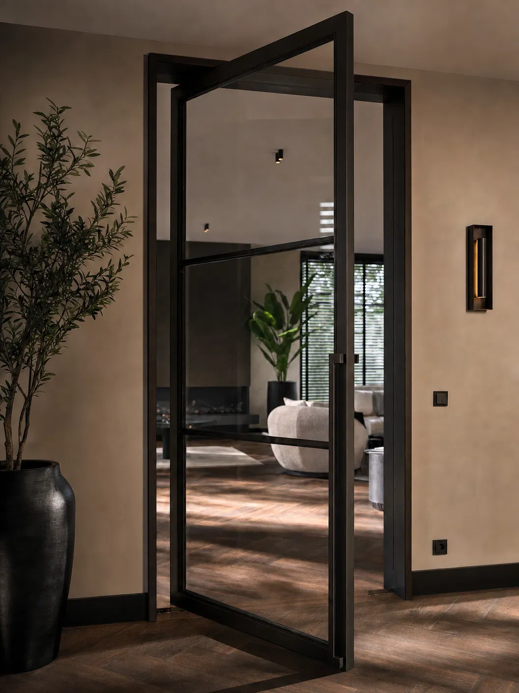 Stalen deur in Dark Bronze - tweede foto