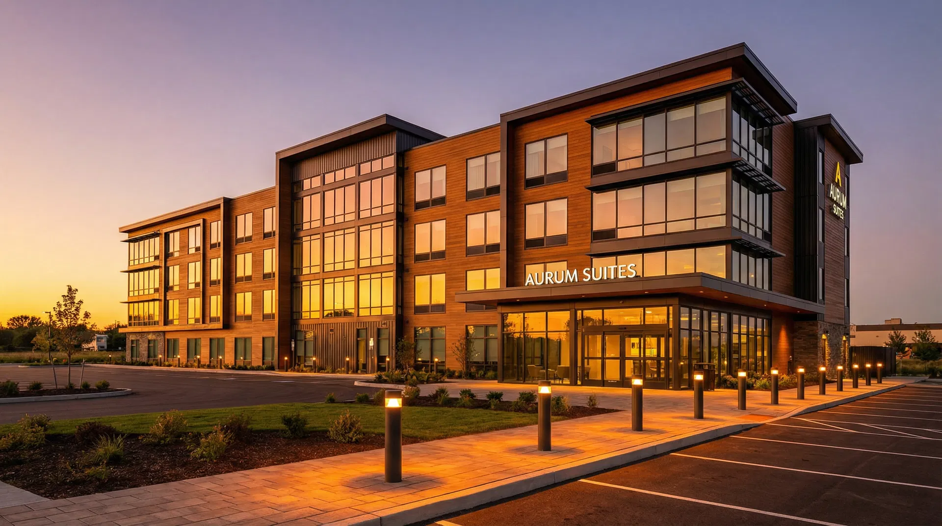 Hotel at golden hour