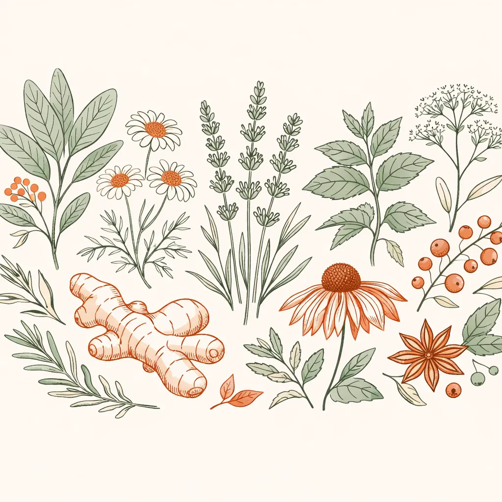Medicinal herbs illustration