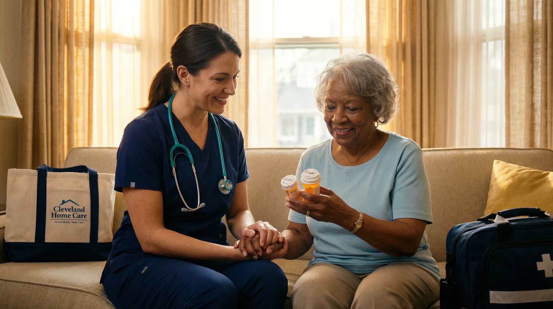 Northeast Ohio Home Care nurse with patient