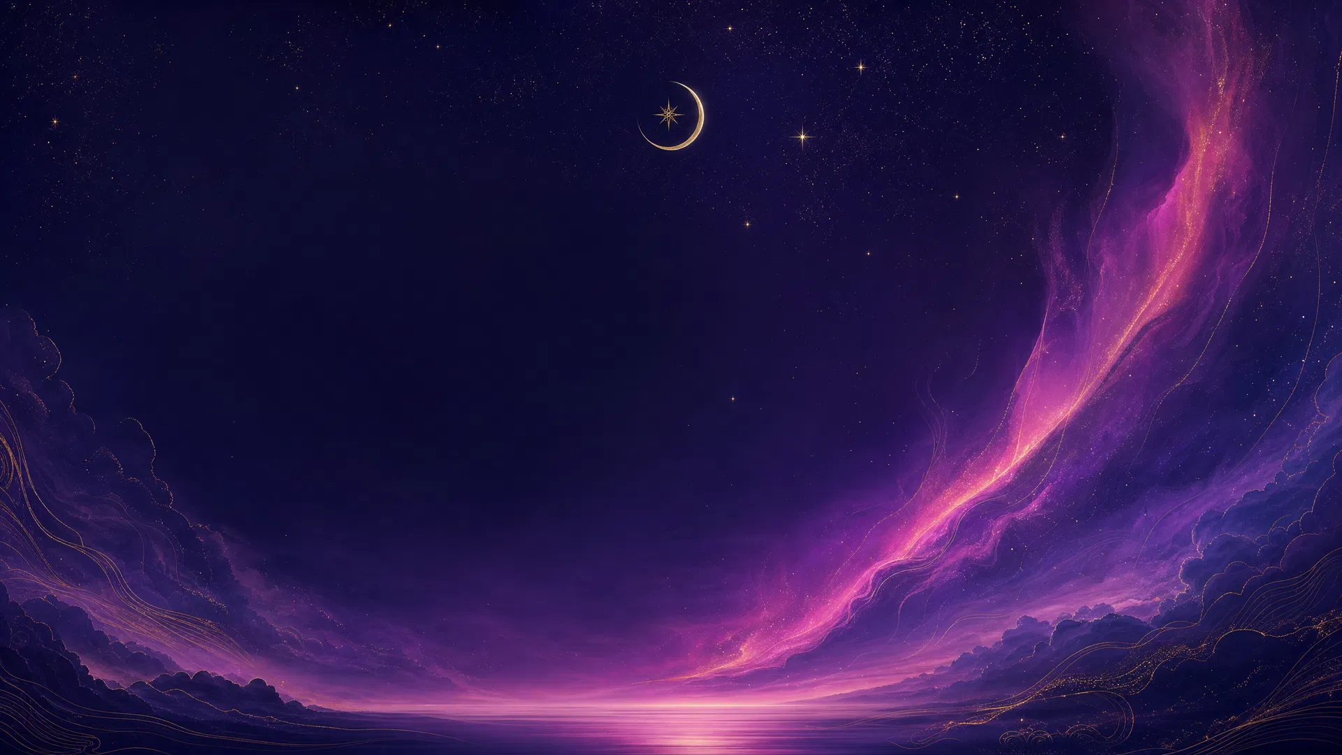 Celestial LUNAWAKE aurora background for the introductory numerology guide offer