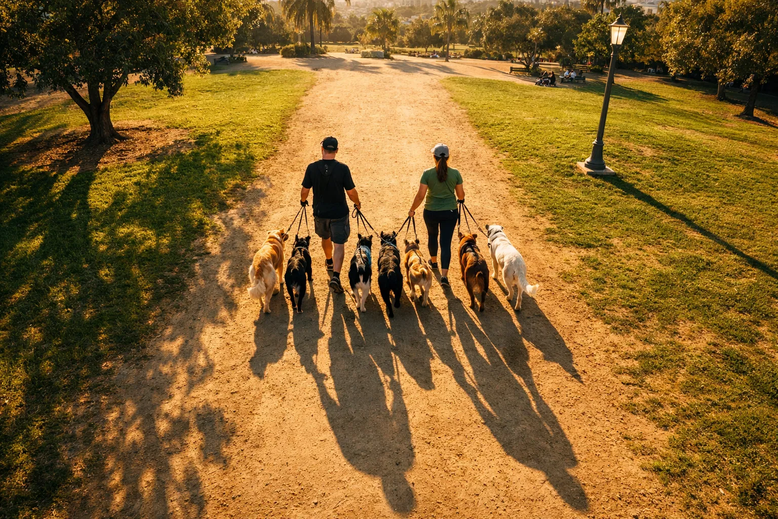 The Dog Adventures Club team leading a structured group walk