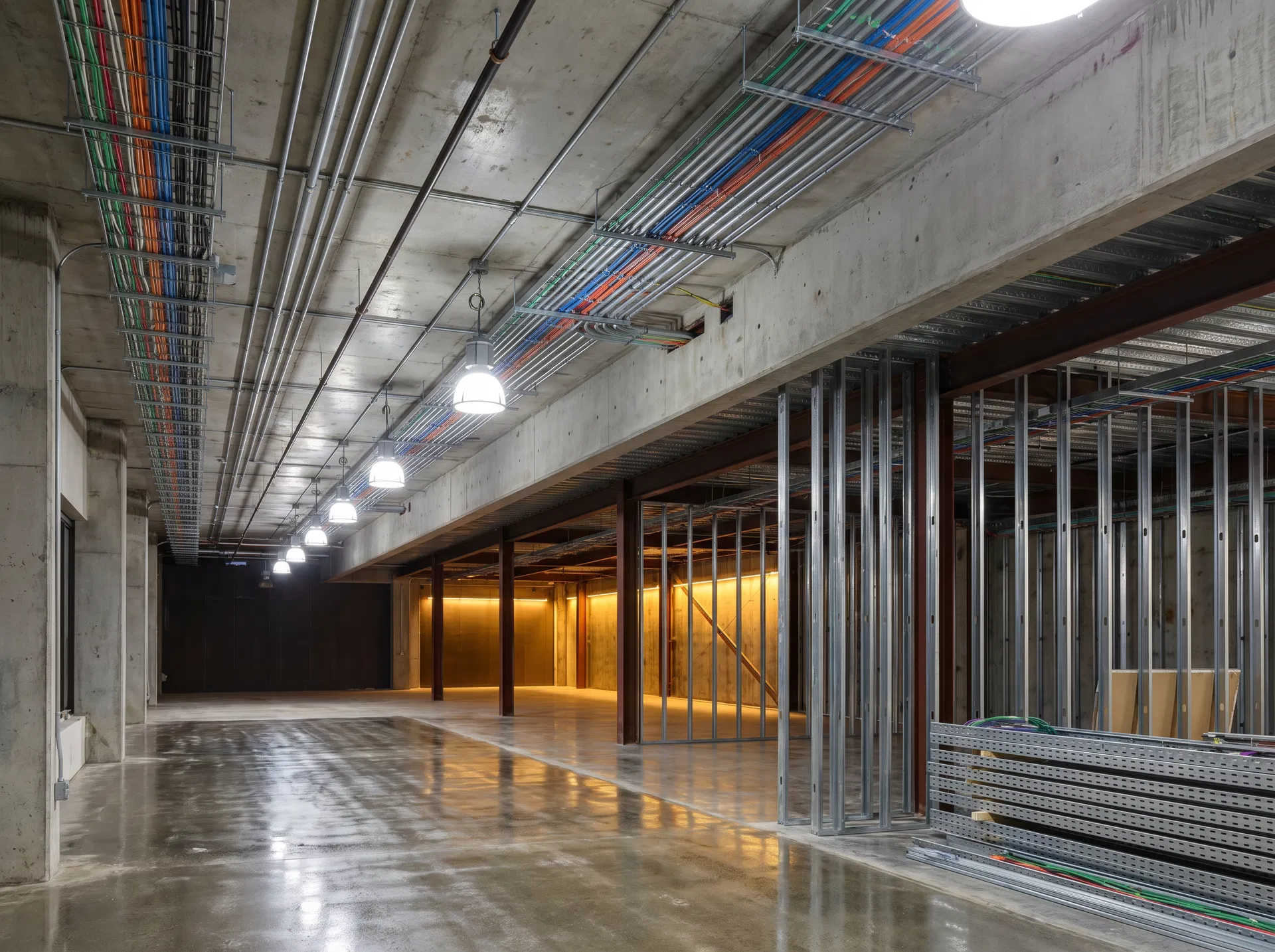 Commercial electrical installation with organized conduit and wiring — Modern Electrical Contractors INC Toronto