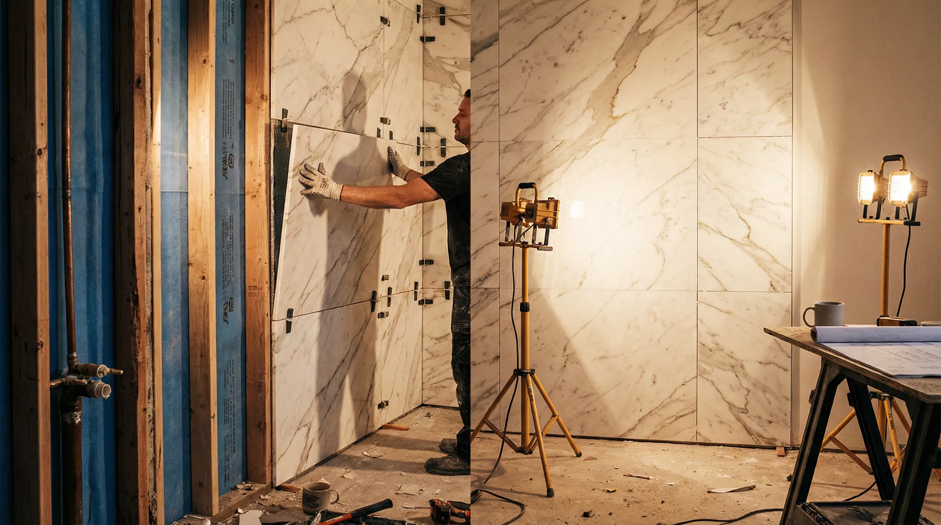 RenoSolved craftsmanship — marble tile installation