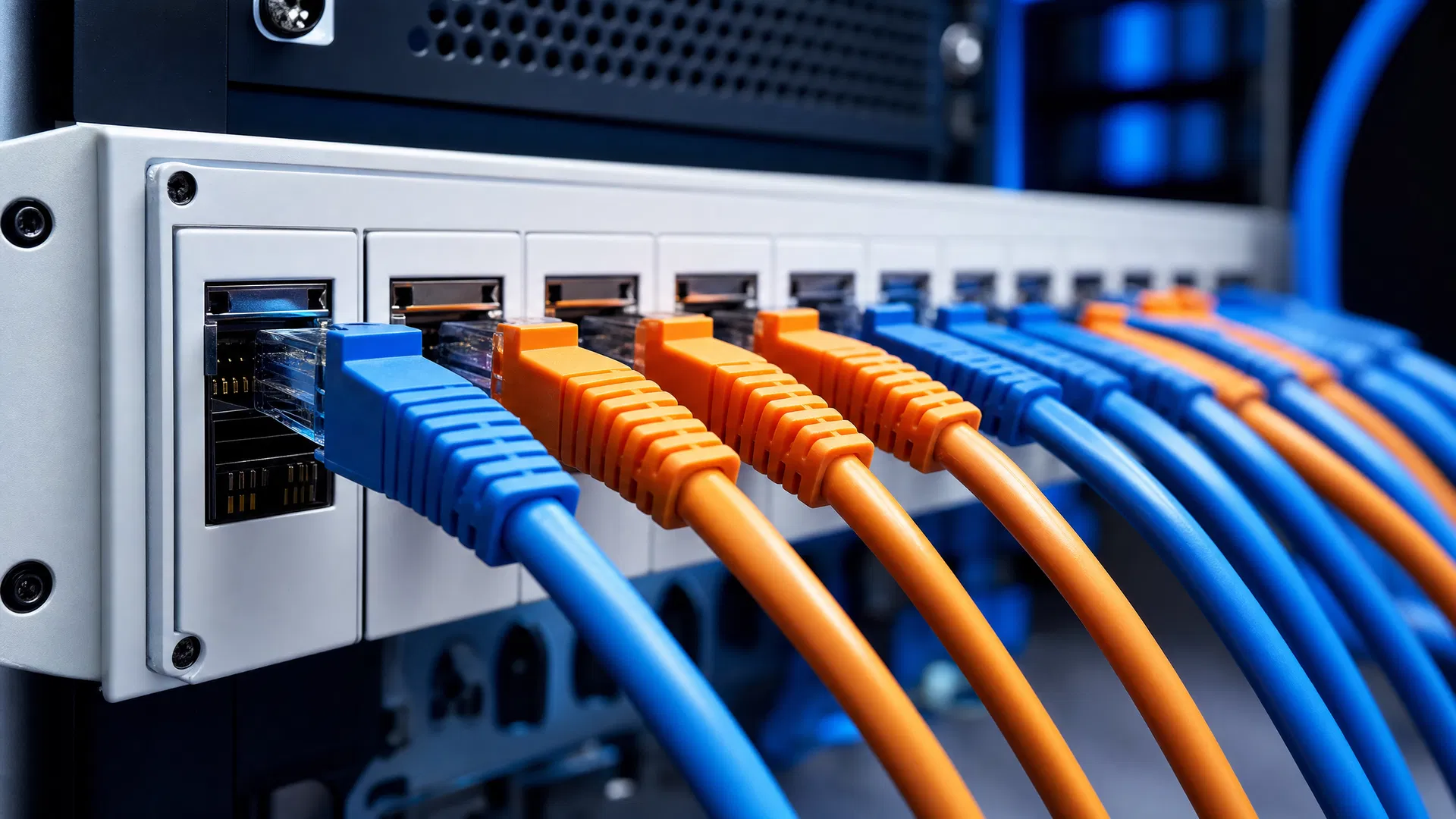 PSI Data network connectivity solutions — patch panels, keystone jacks, and RJ45 connectors