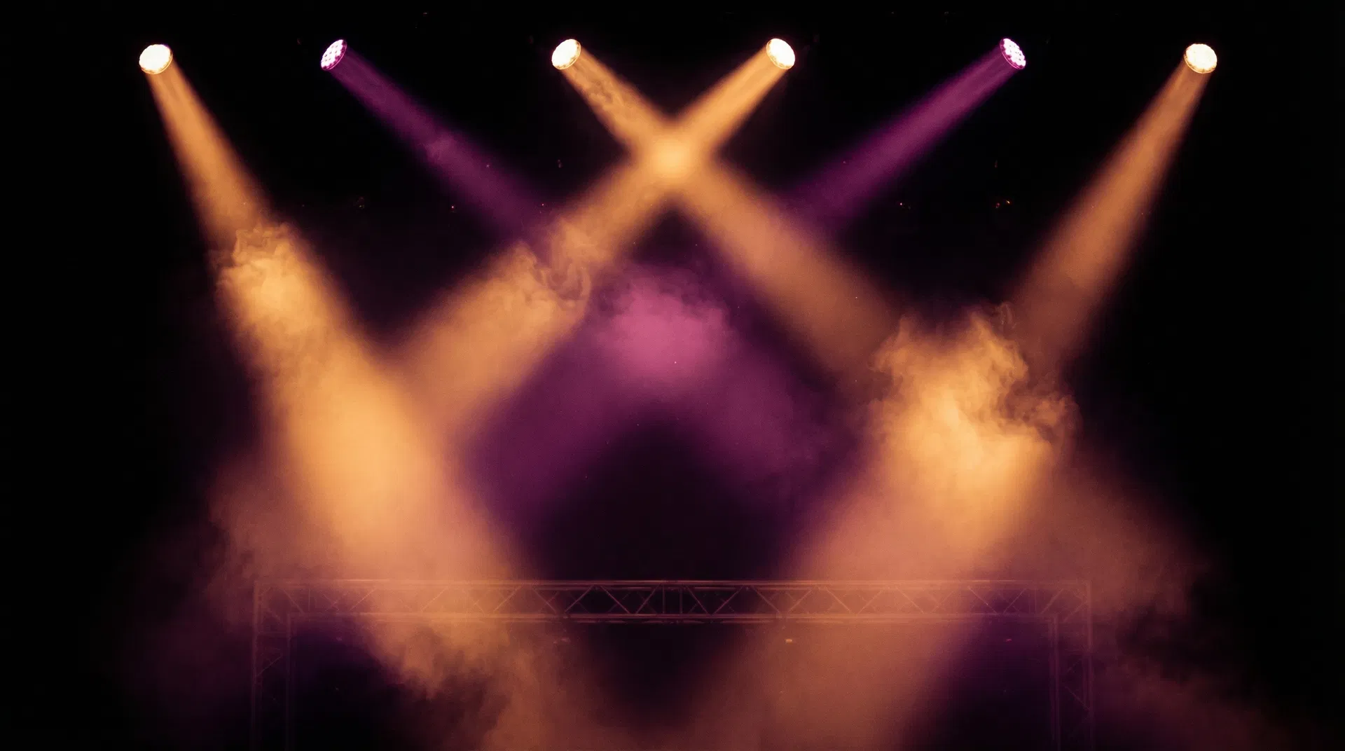 Putting Brands in the Spotlight - Duet PR Services Dramatic stage spotlights representing brand spotlight and media attention