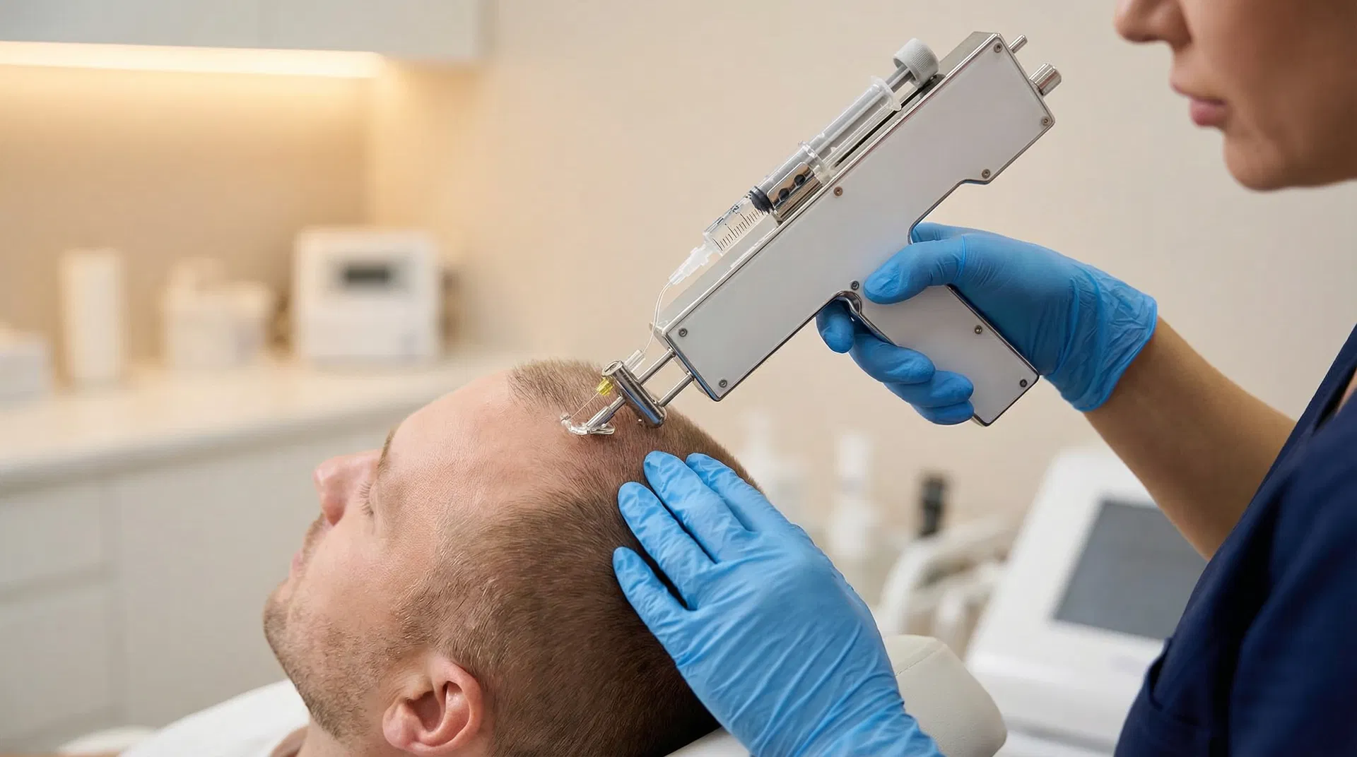 The Pneumatic Injector: Pain-Free PRP Hair Restoration in Brighton