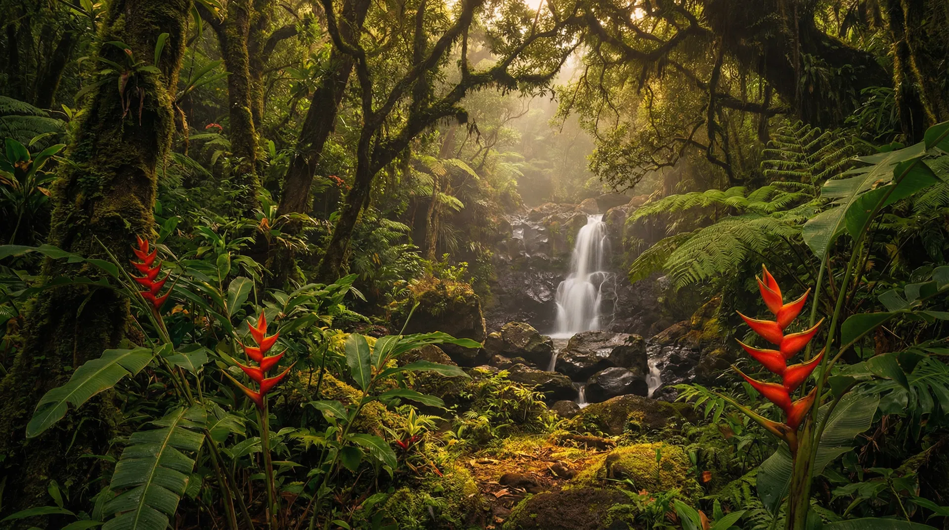 Hawaiian tropical landscape