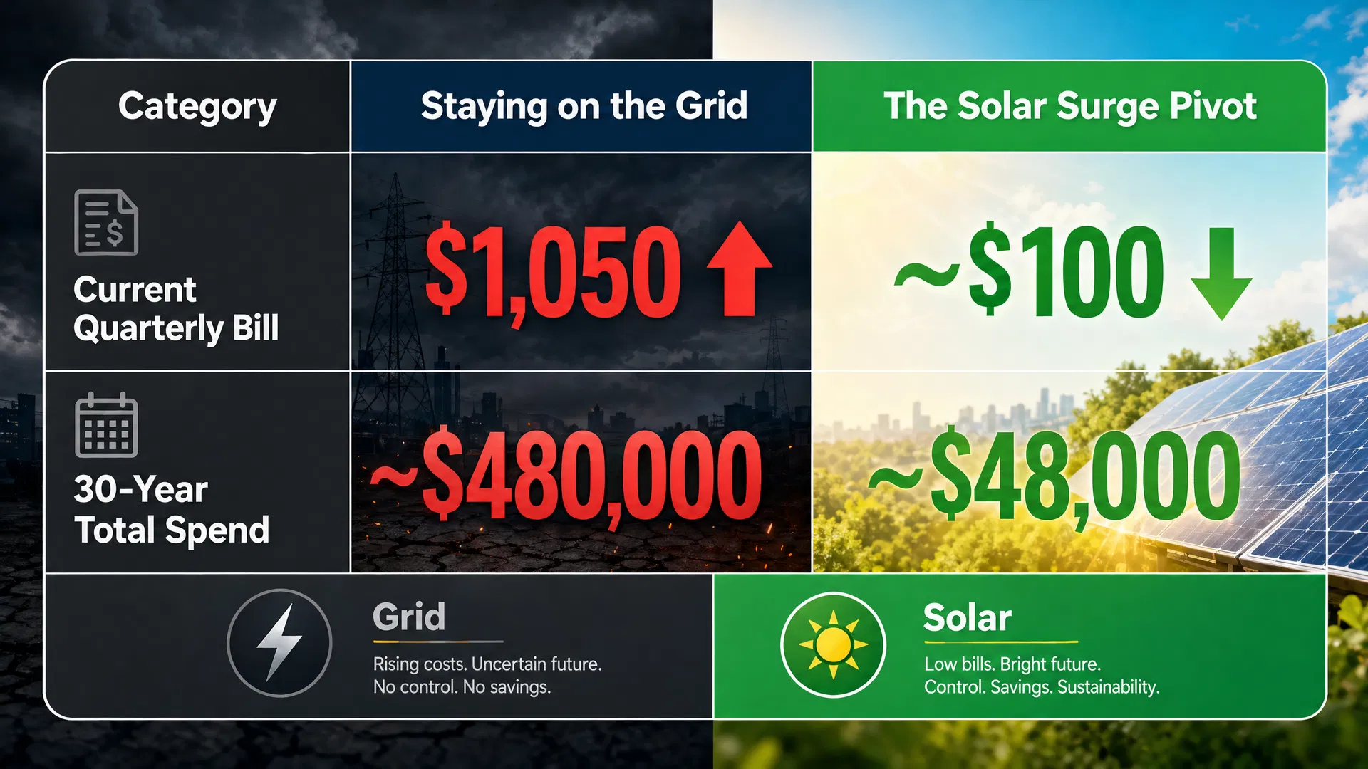 Staying on the Grid vs Solar Surge Pivot