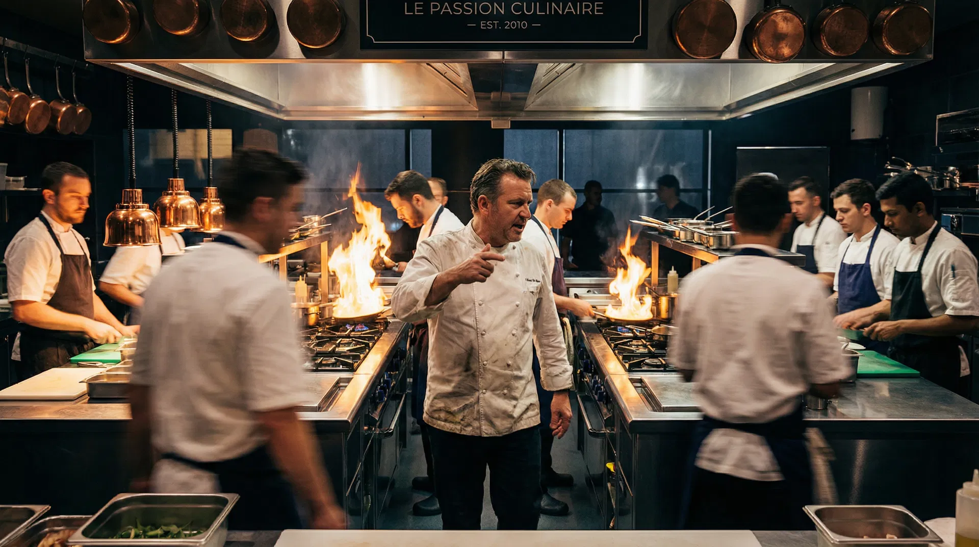 Kitchen team in action