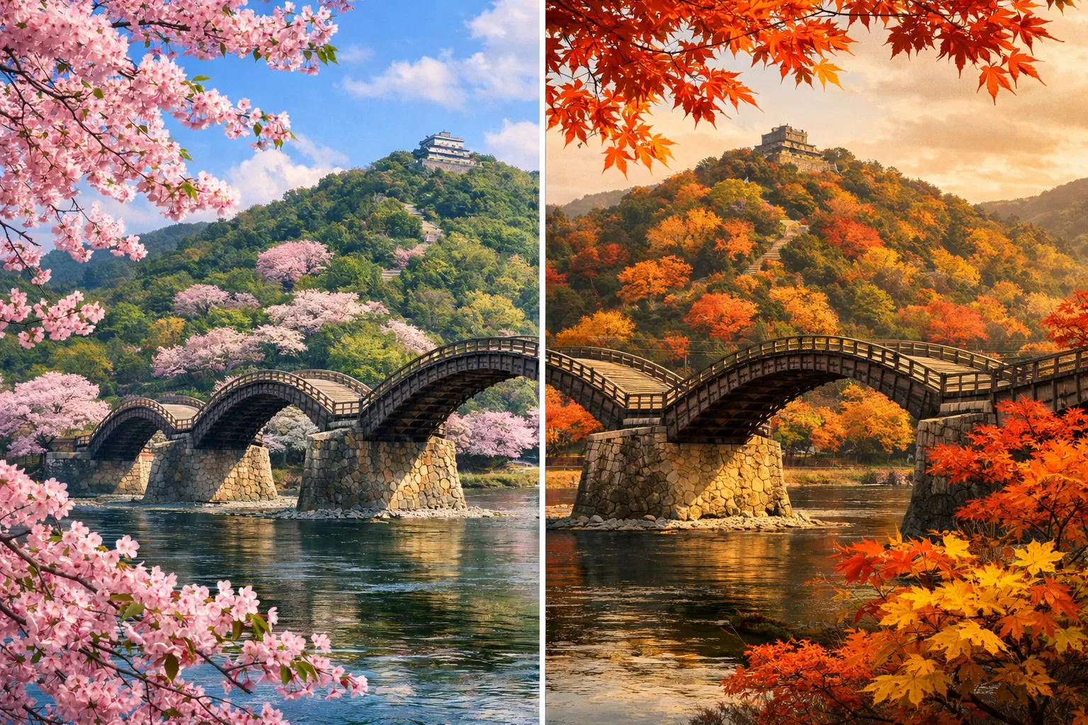 Kintaikyo in spring and autumn