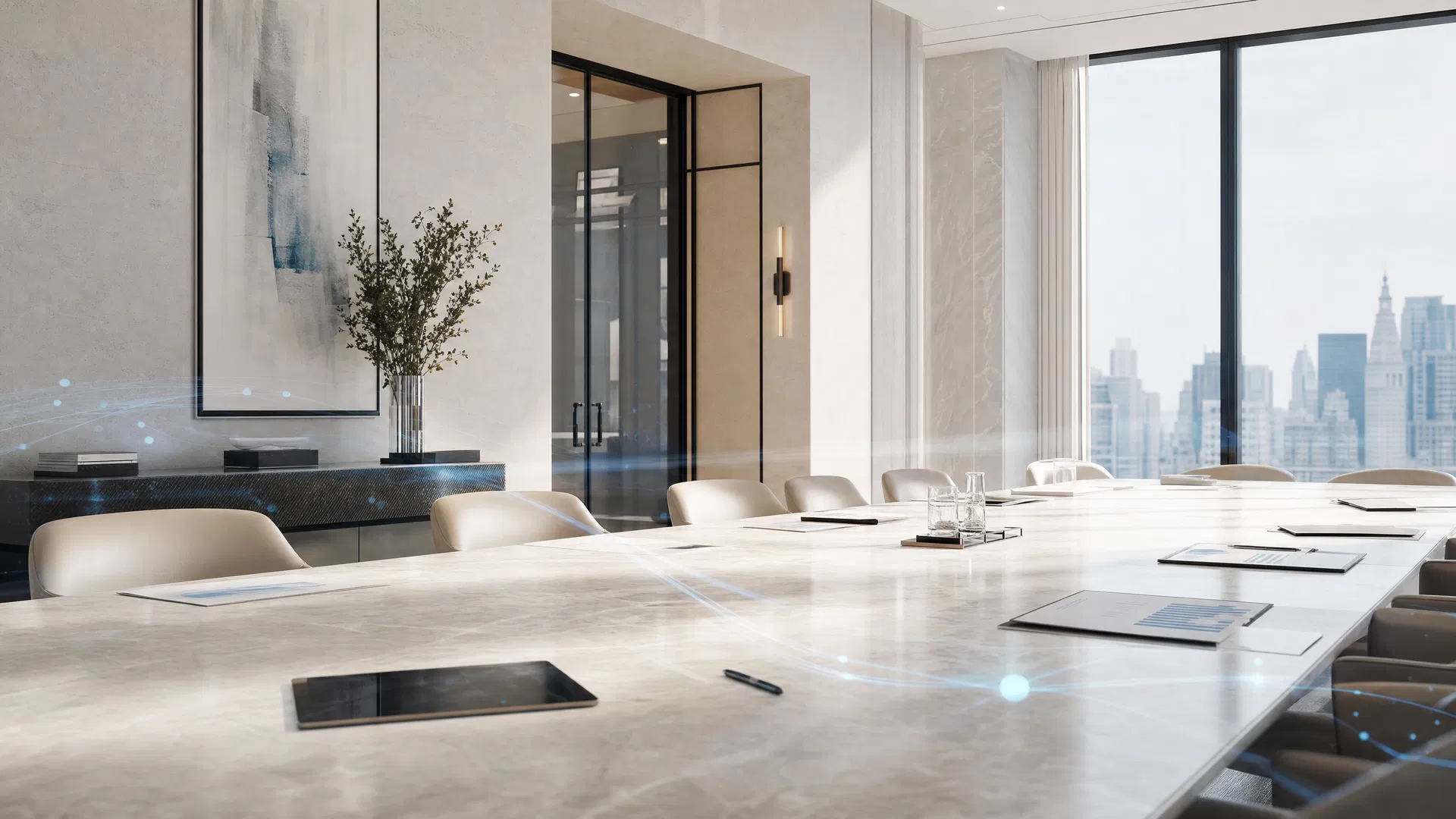 Modern family office boardroom