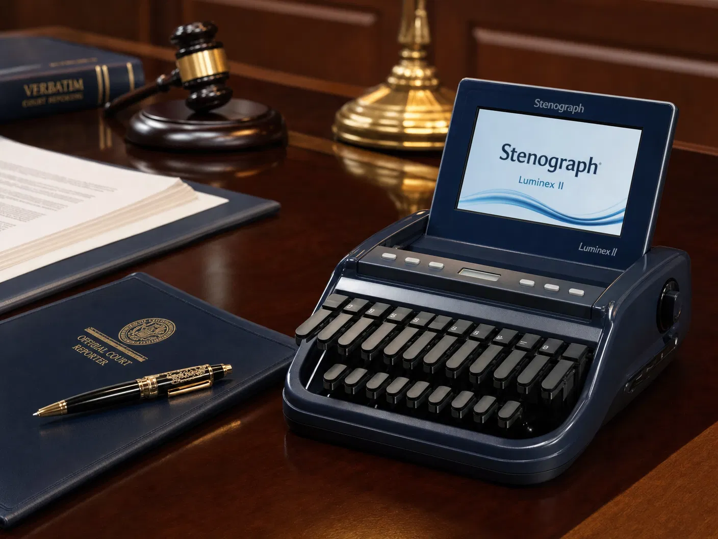 Court reporter stenography machine