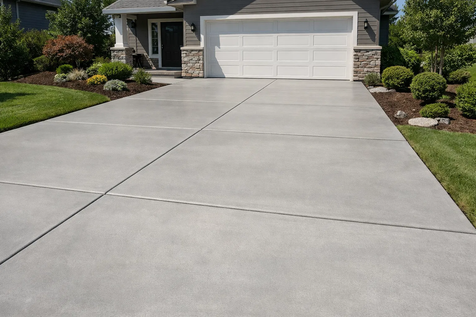 Premium concrete driveway installation