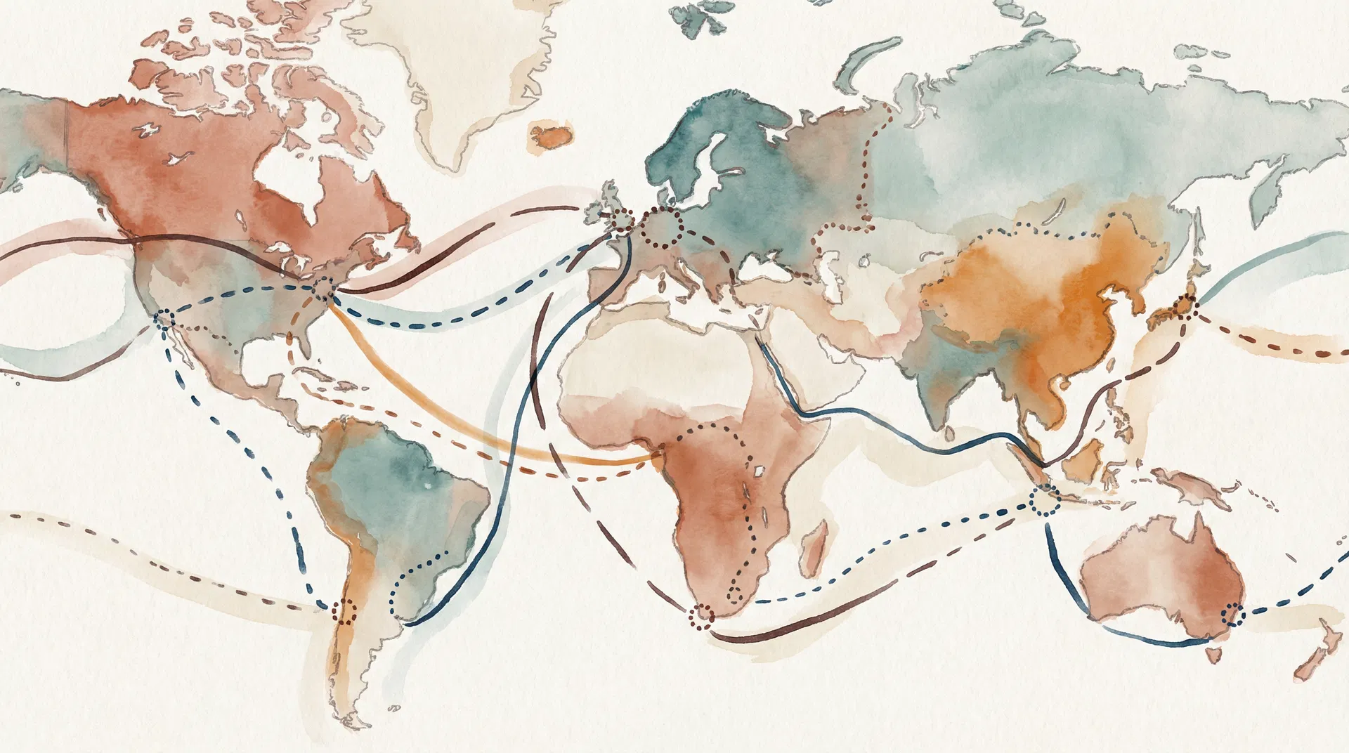 Abstract migration and diaspora imagery