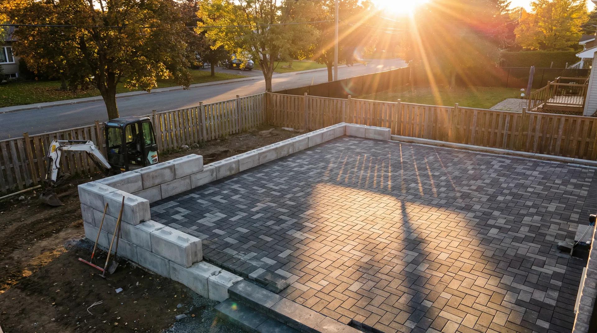 Aménagement paysager en cours