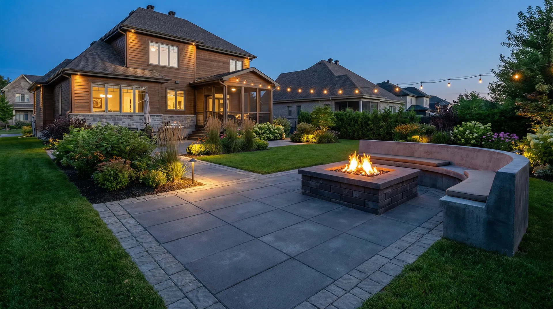 Aménagement paysager complété