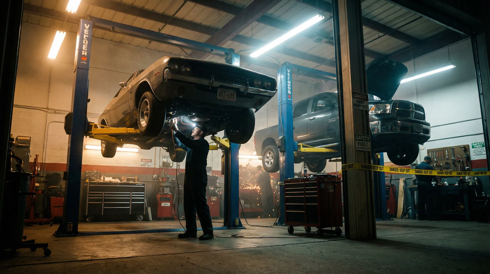 Nick's Tire & Auto shop interior