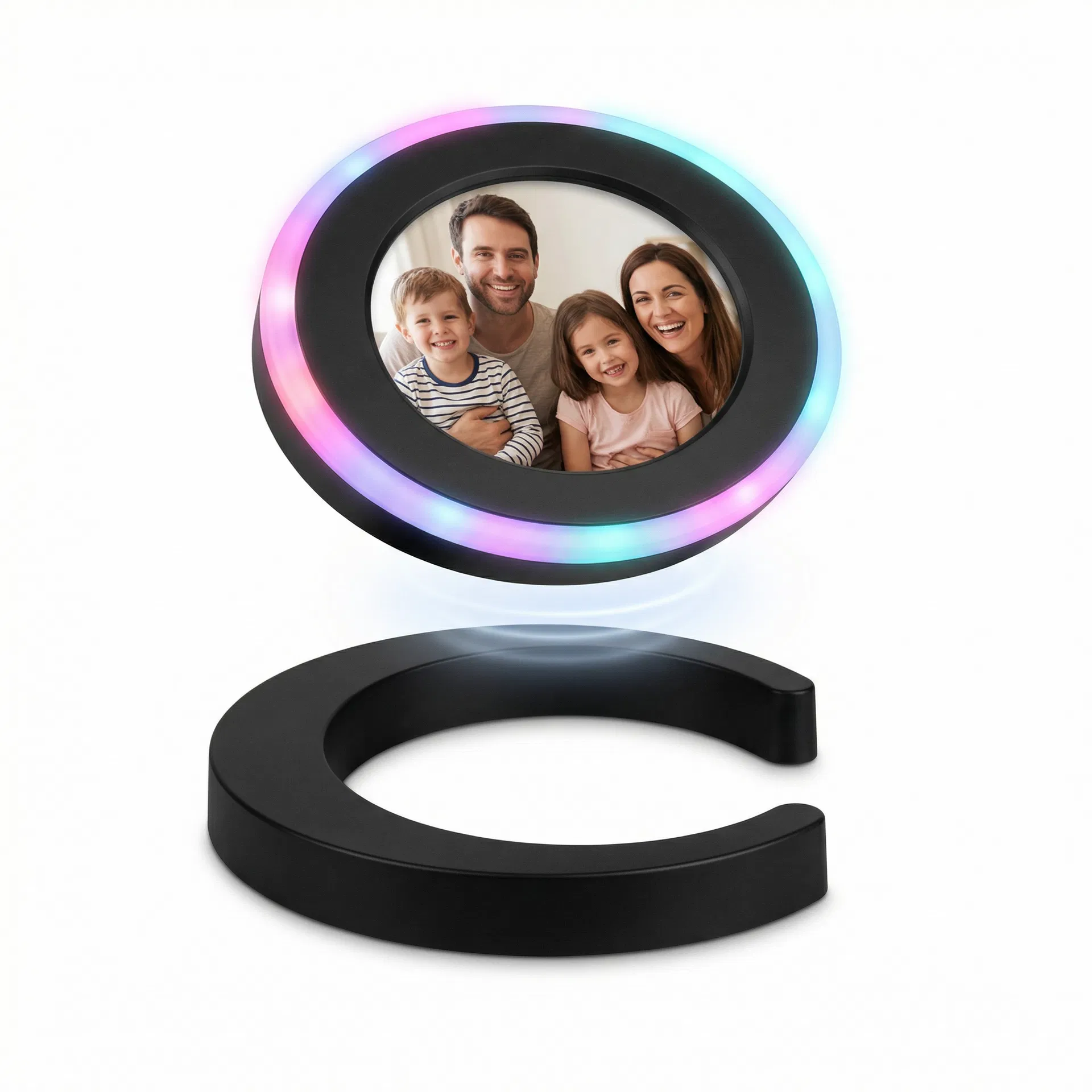 Levitly levitating photo frame spinning