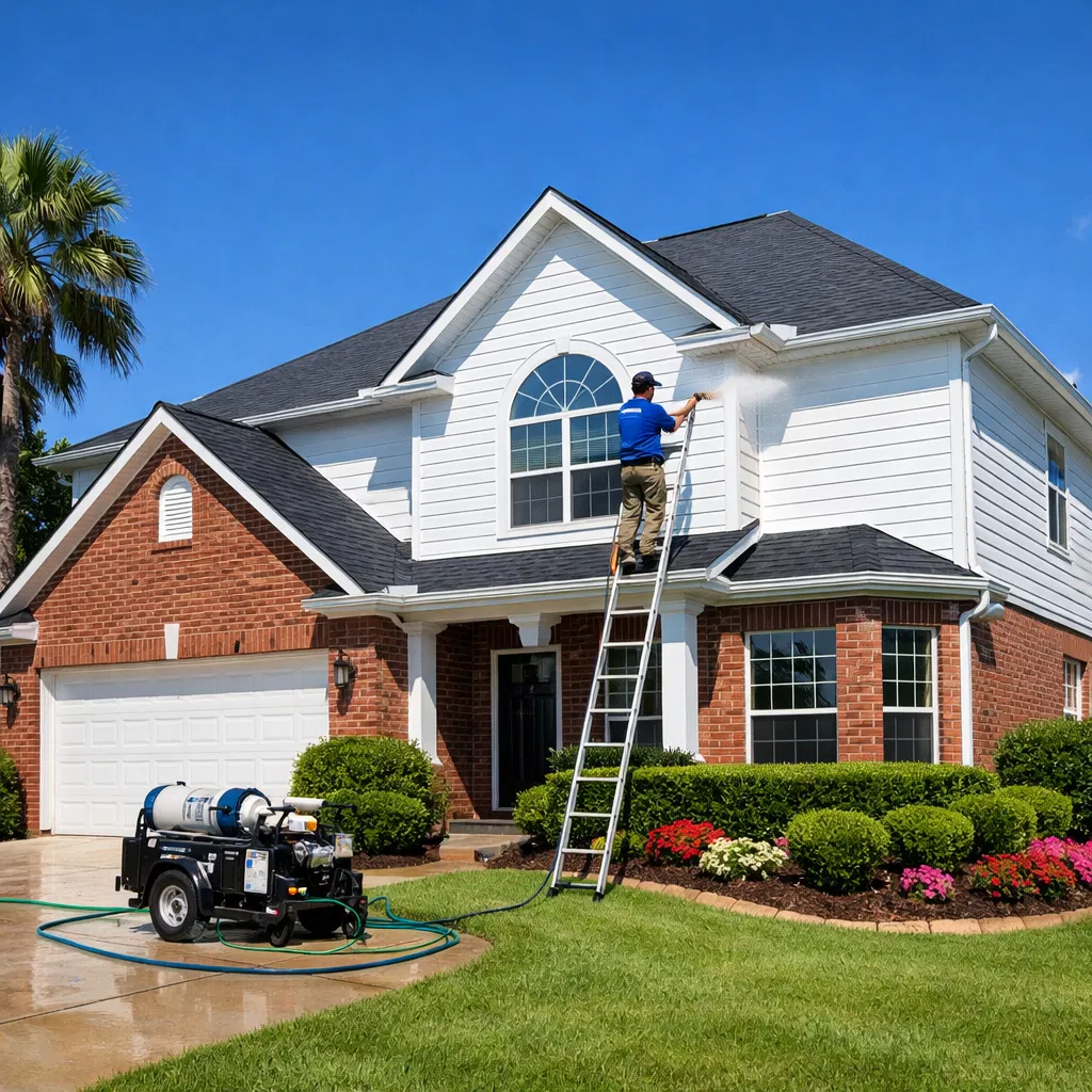 House Washing service by AquaPro in Sugar Land TX