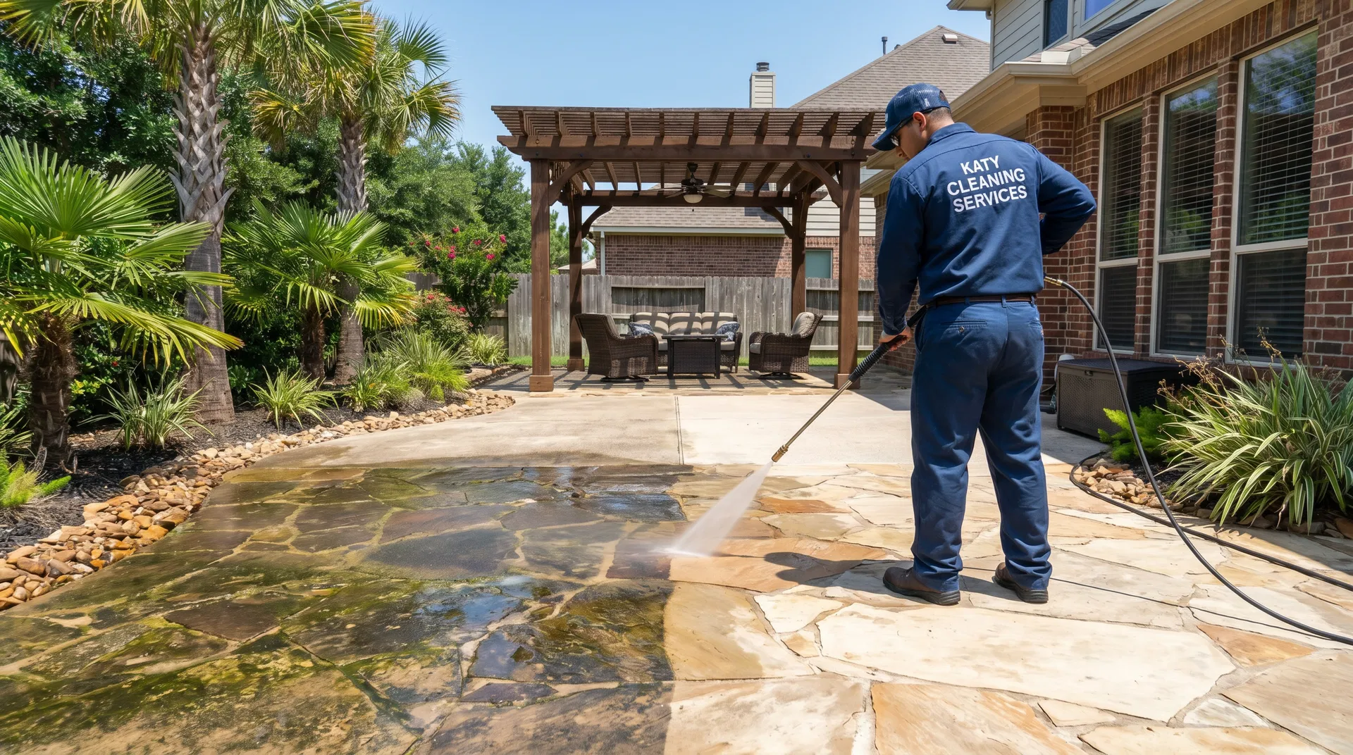 Patio Cleaning service by AquaPro in Sugar Land TX