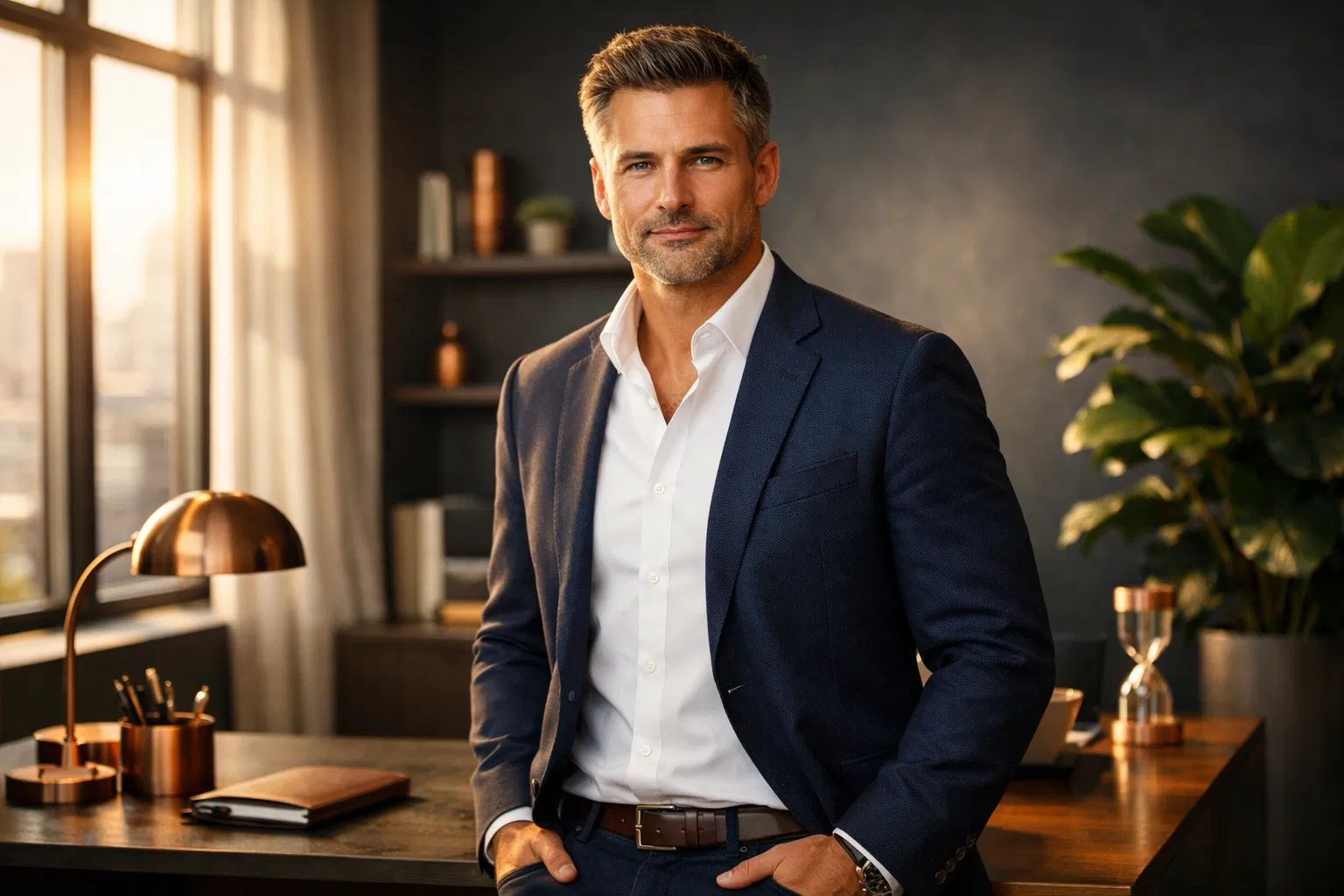 Confident man in professional setting