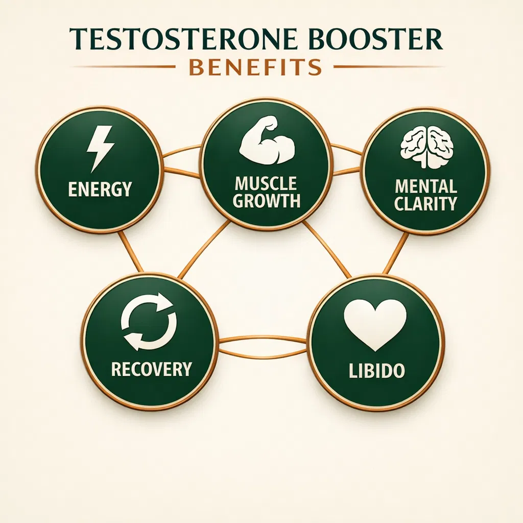 Testosterone booster benefits visualization
