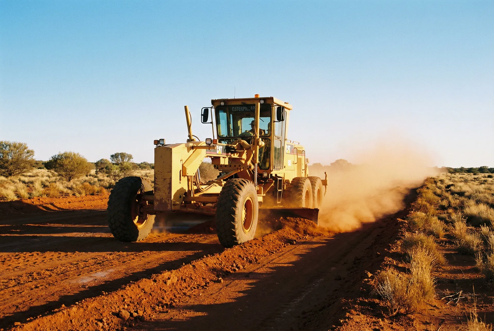 Grader on mine site