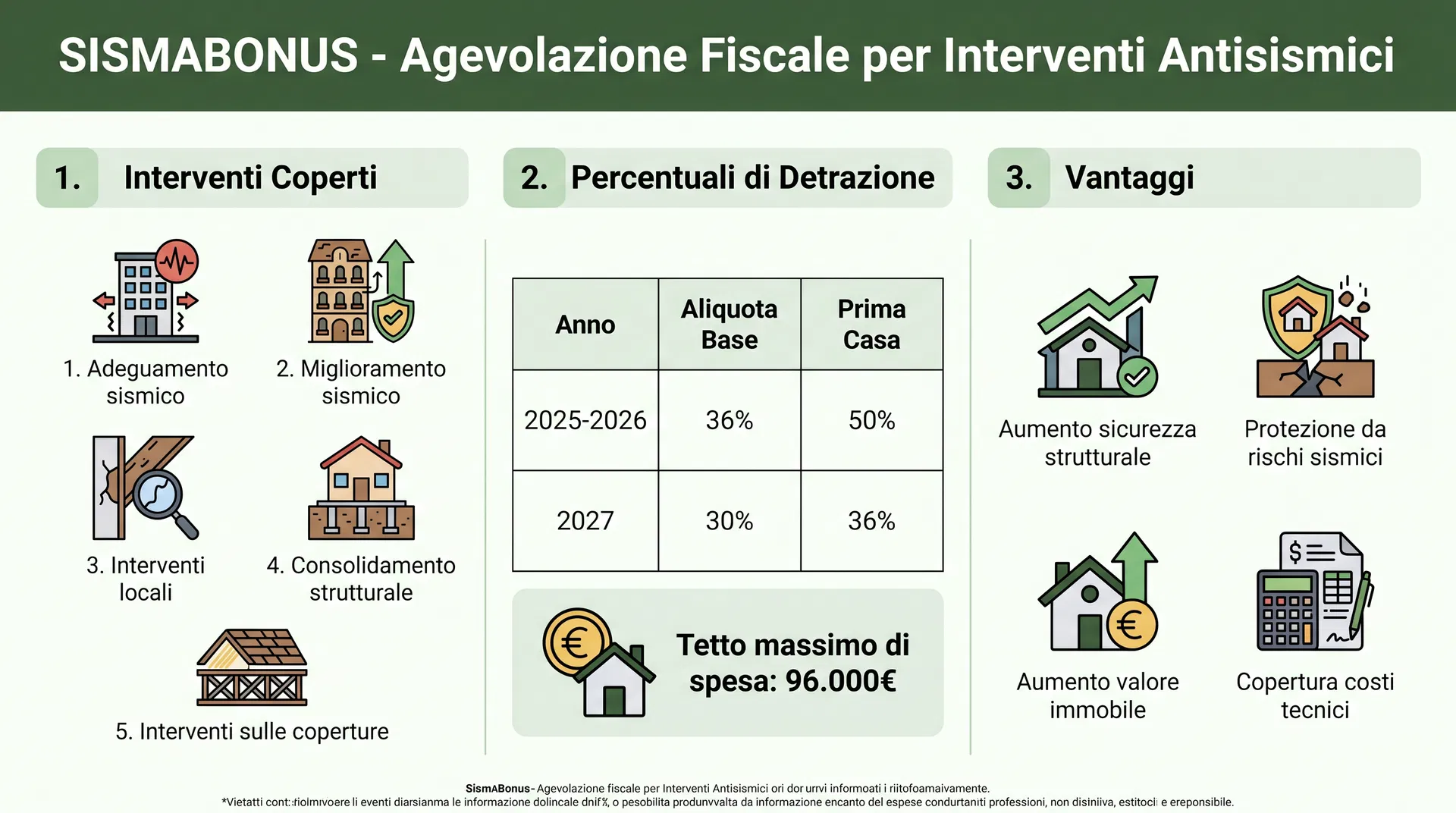 Infografica Sismabonus - Agevolazione Fiscale per Interventi Antisismici