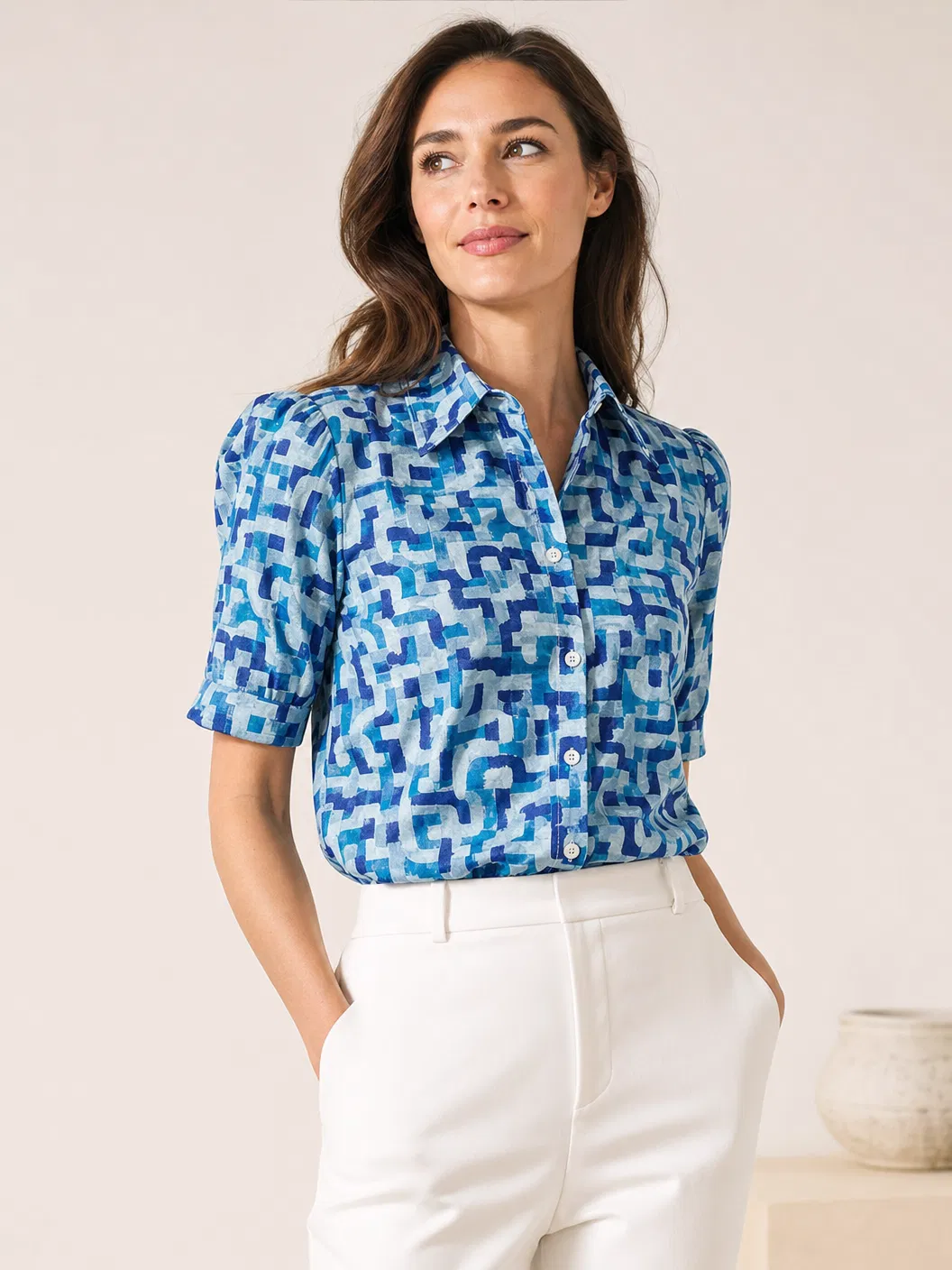AI-generated styling inspiration for Imported Liberty of London cotton lawn - $49/yd