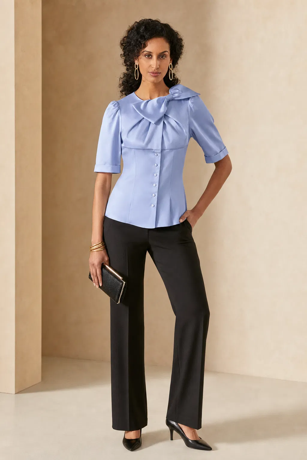 AI-generated styling inspiration for French peri blue cotton sateen, $35/yd
