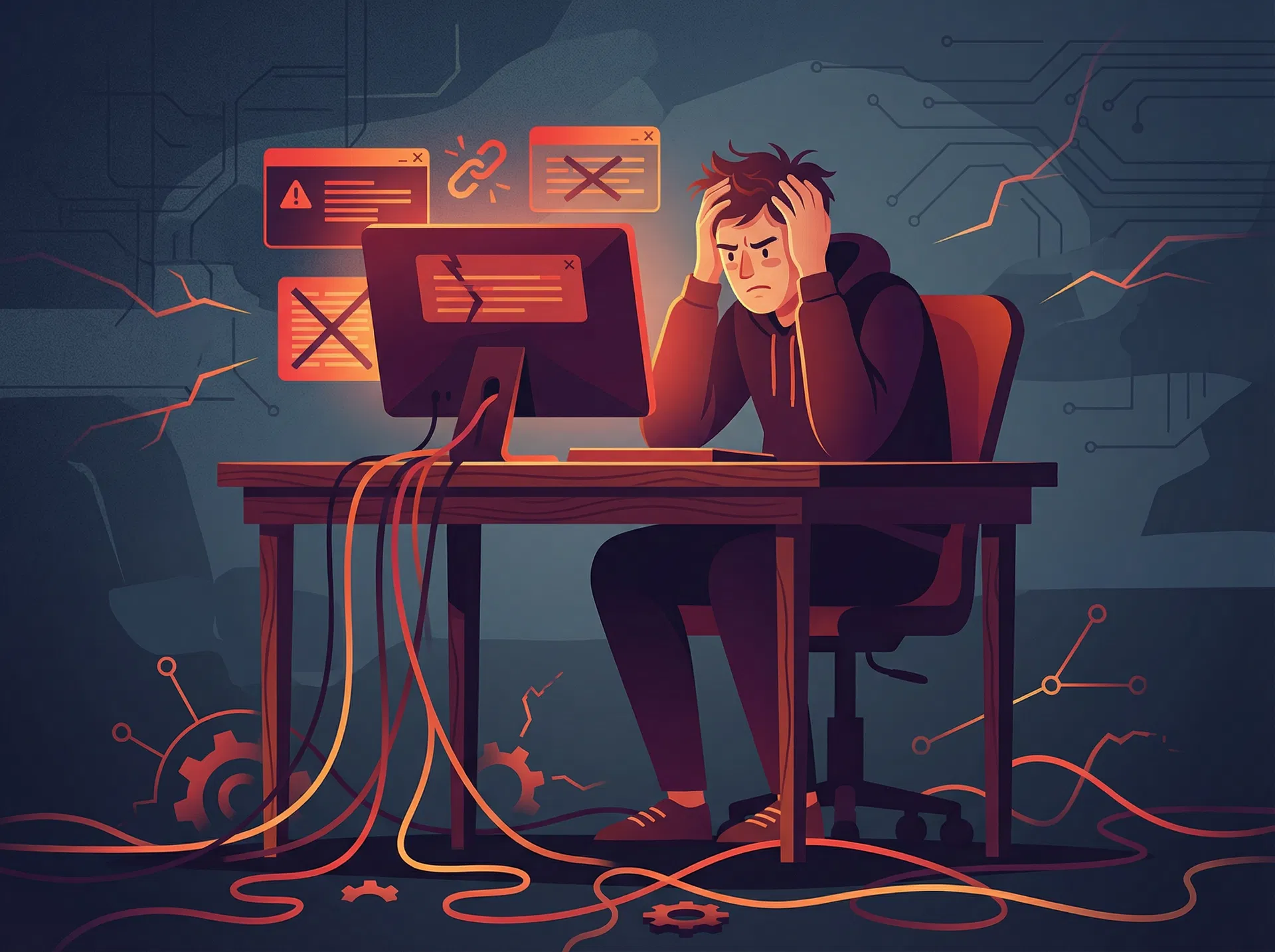 Frustrated IT admin dealing with Web Connector crashes