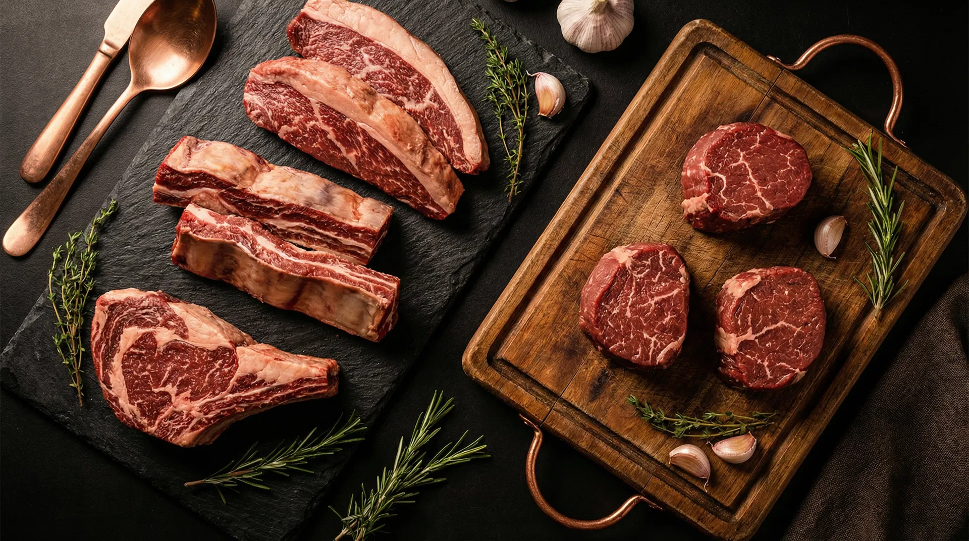 Seleção de carnes premium