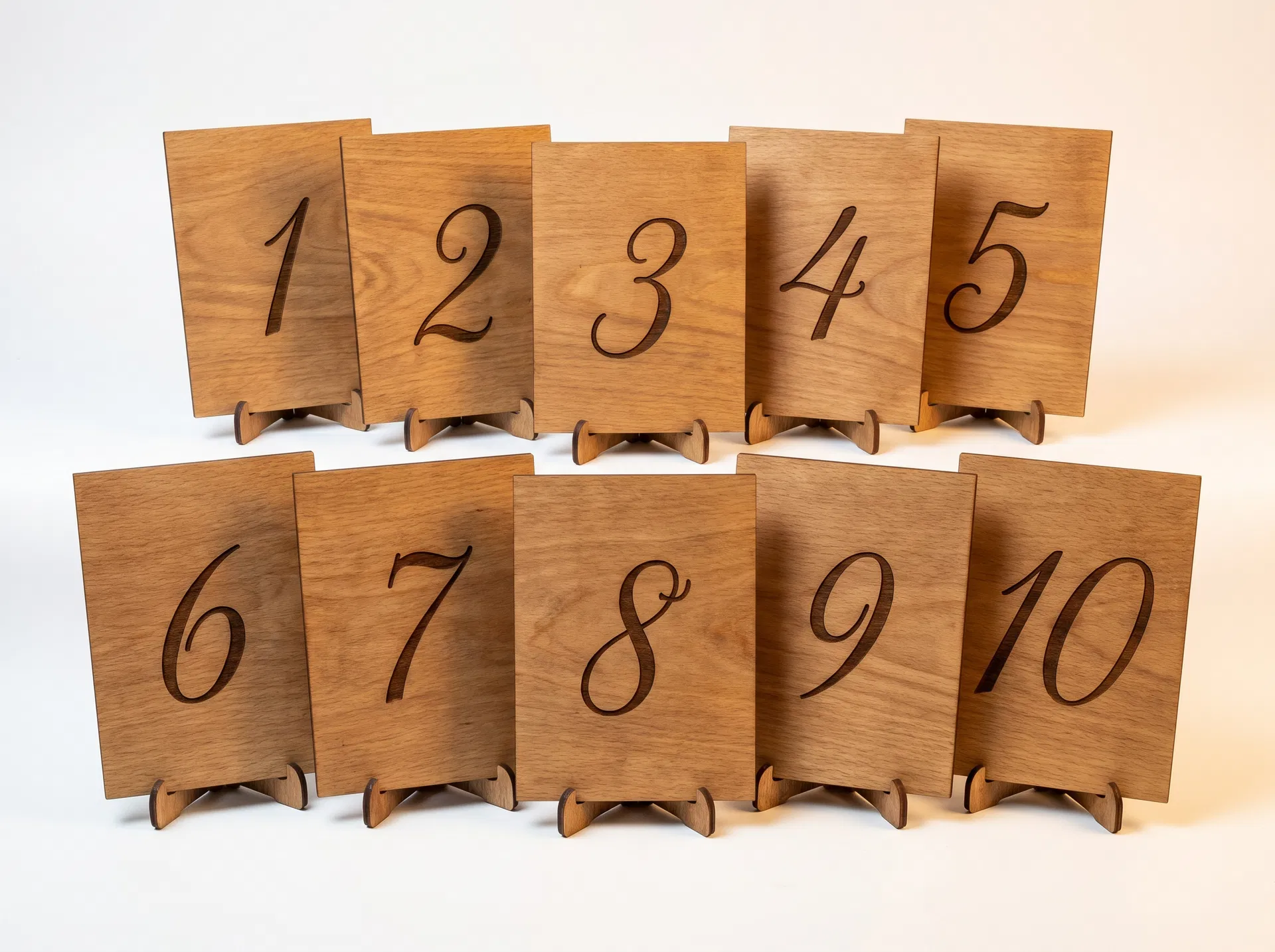 Laser Engraved Table Numbers (Set of 10)