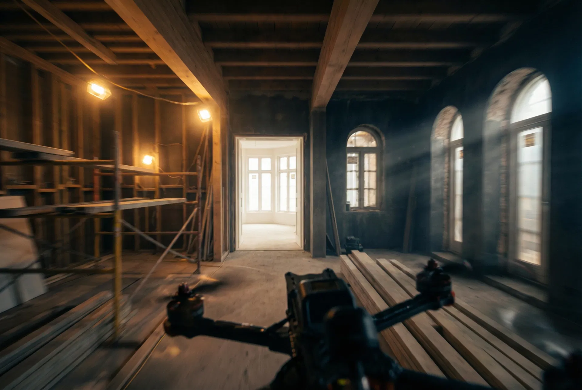 FPV drone walkthrough