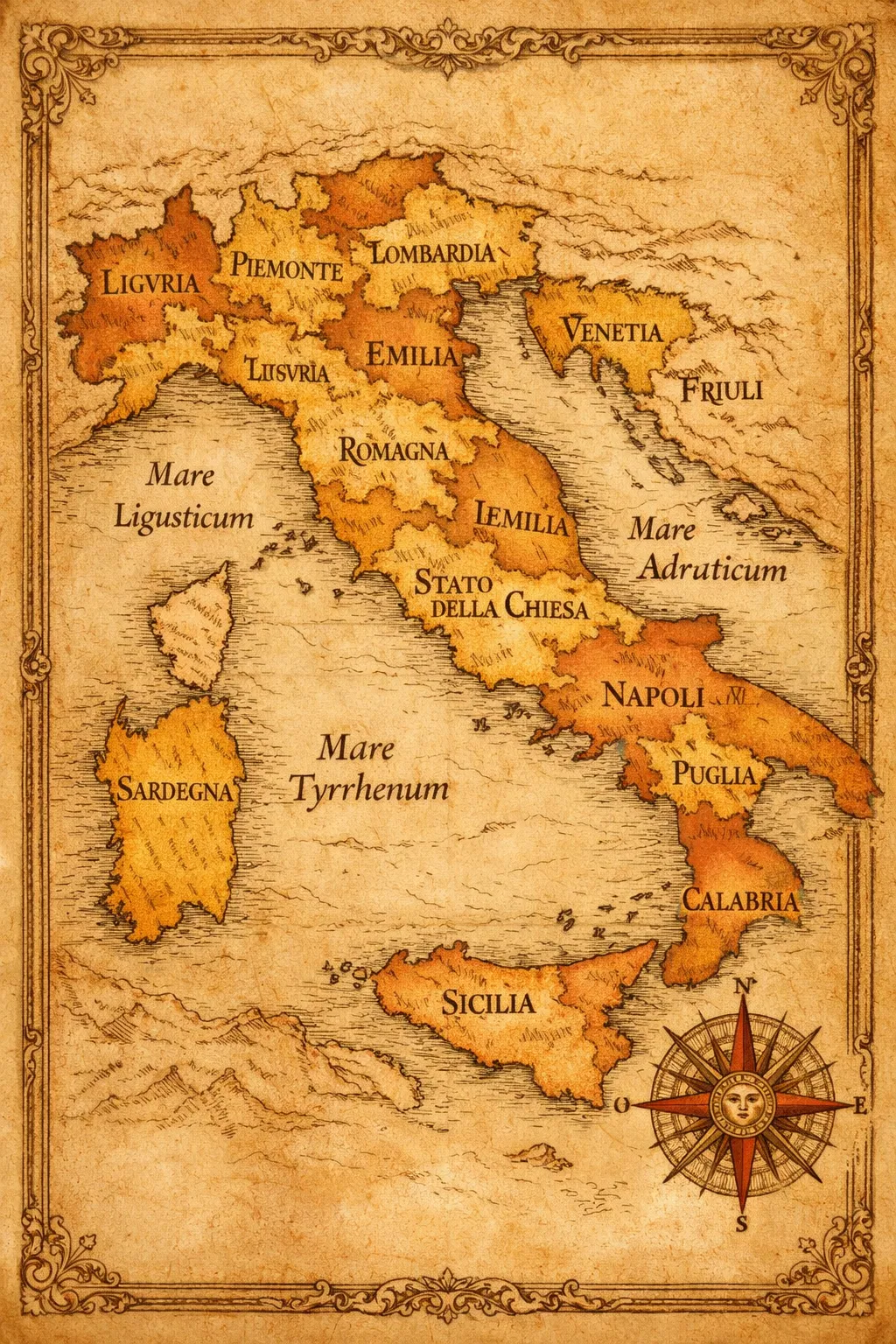 Mapa histórico de Italia