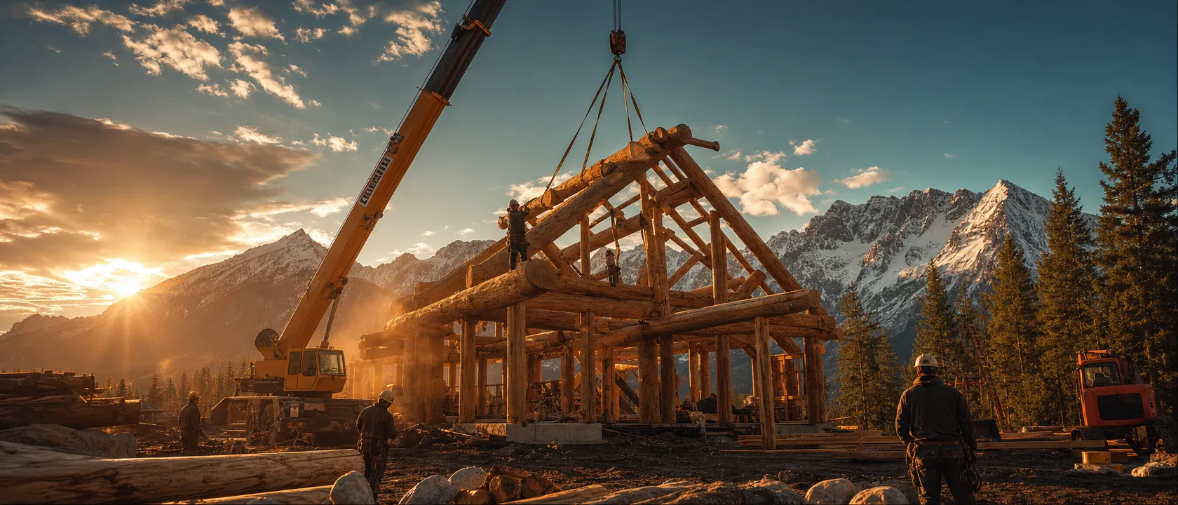 Custom log home construction in Montana