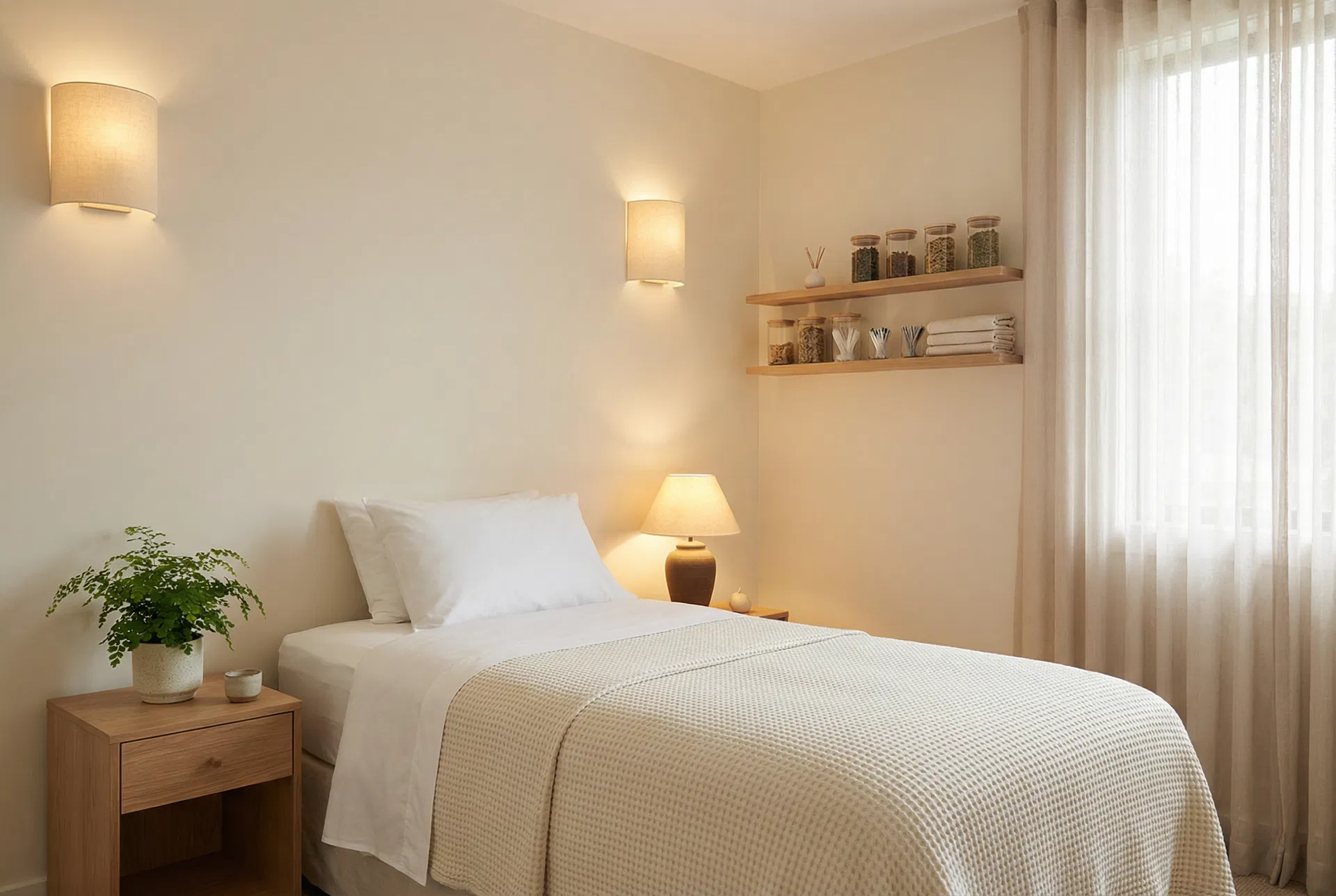 Serene treatment room at Bee Cave Acupuncture