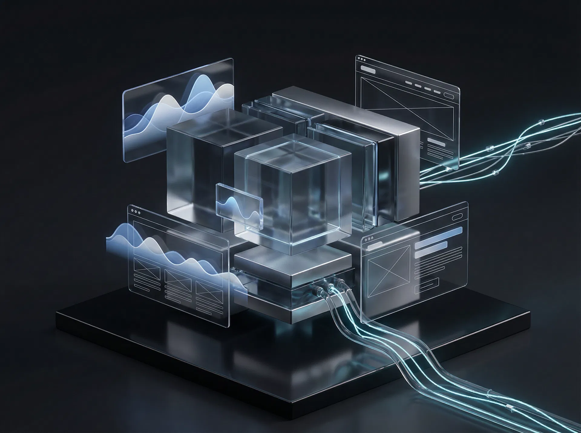 Abstract representation of connected AI services