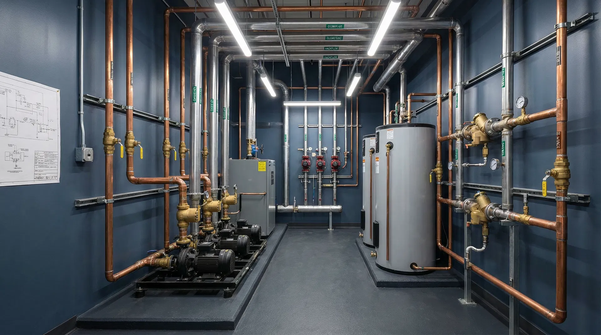 Commercial plumbing systems
