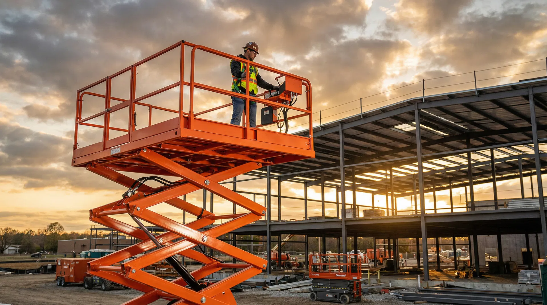 Plataforma elevatória de 12 metros em obra