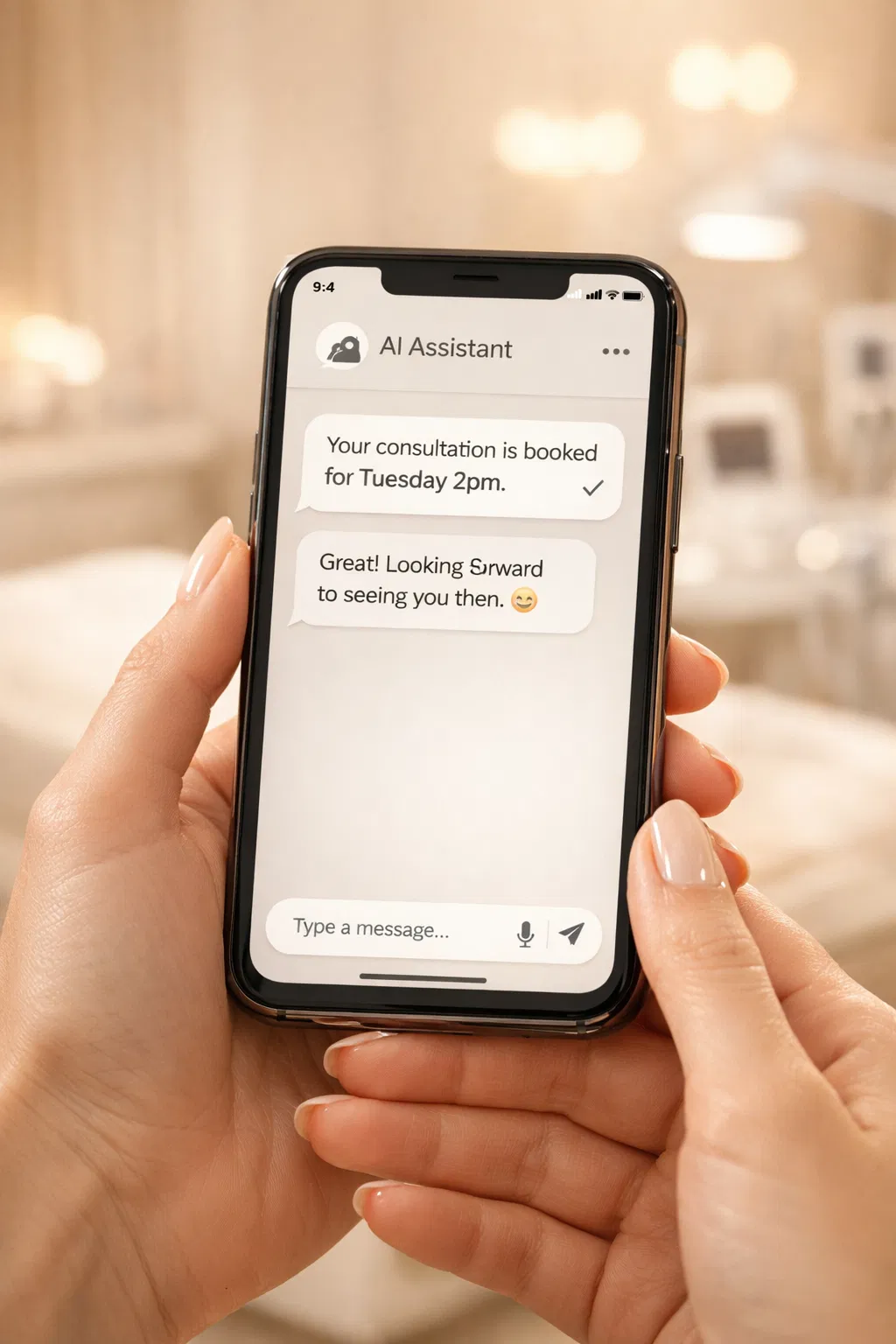 AI booking assistant on mobile