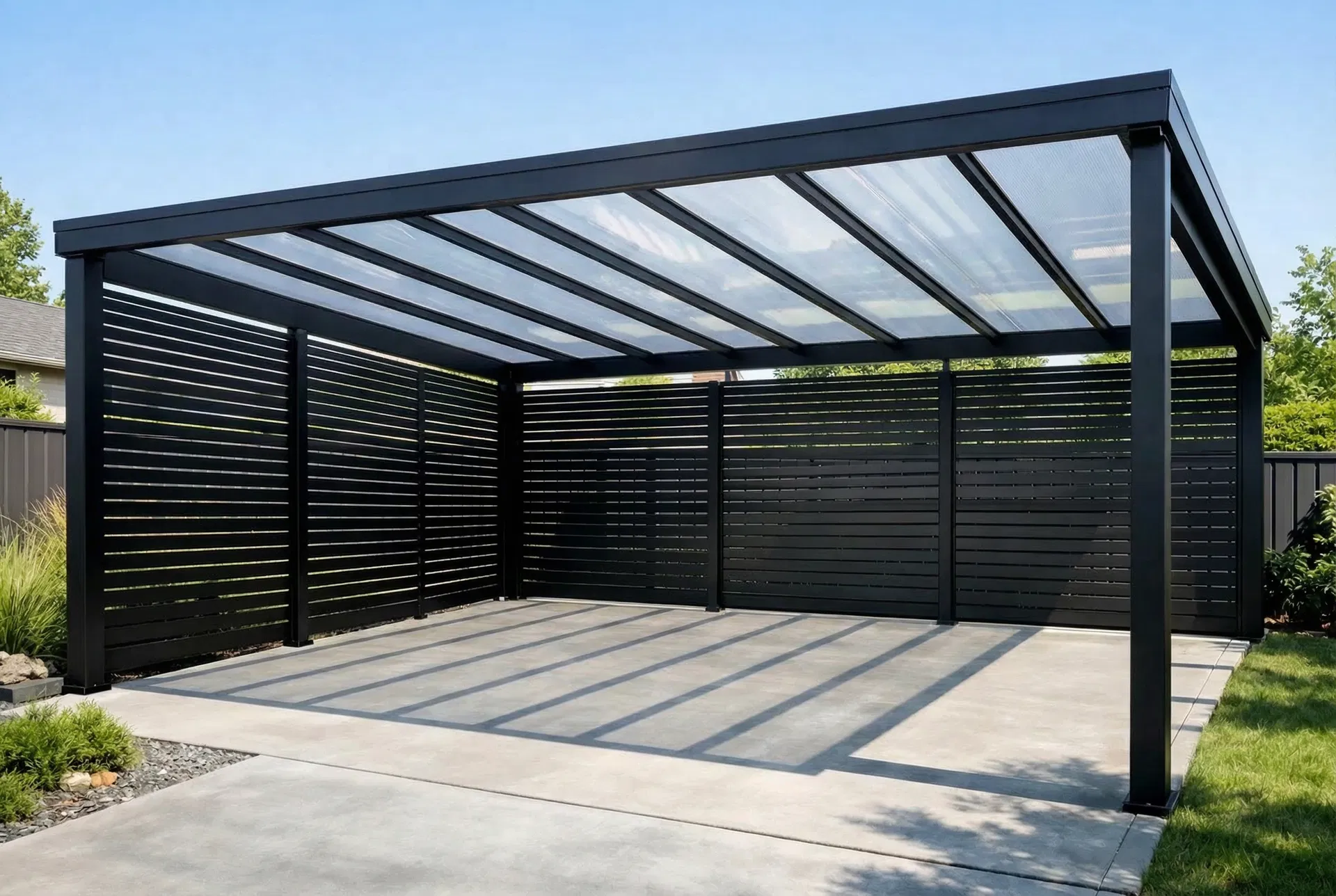 Carport met Afsluiting - Overkapping Systems aluminium constructie op maat België