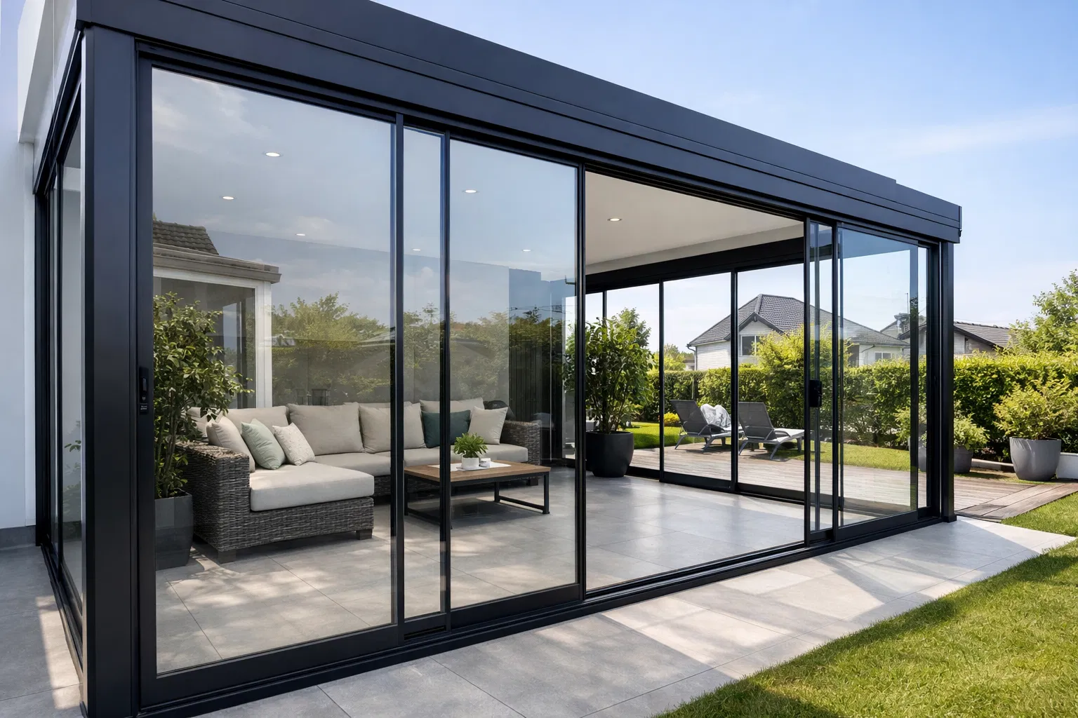 Schuifgalzen - Overkapping Systems aluminium constructie op maat België