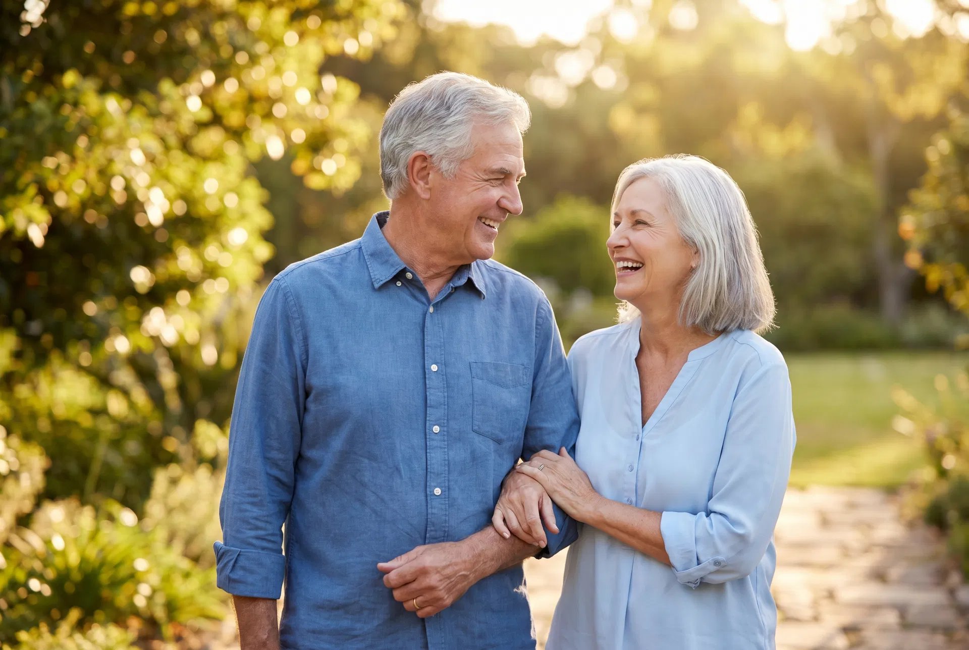 Happy senior couple who found the right Medicare Advantage plan with VC Health