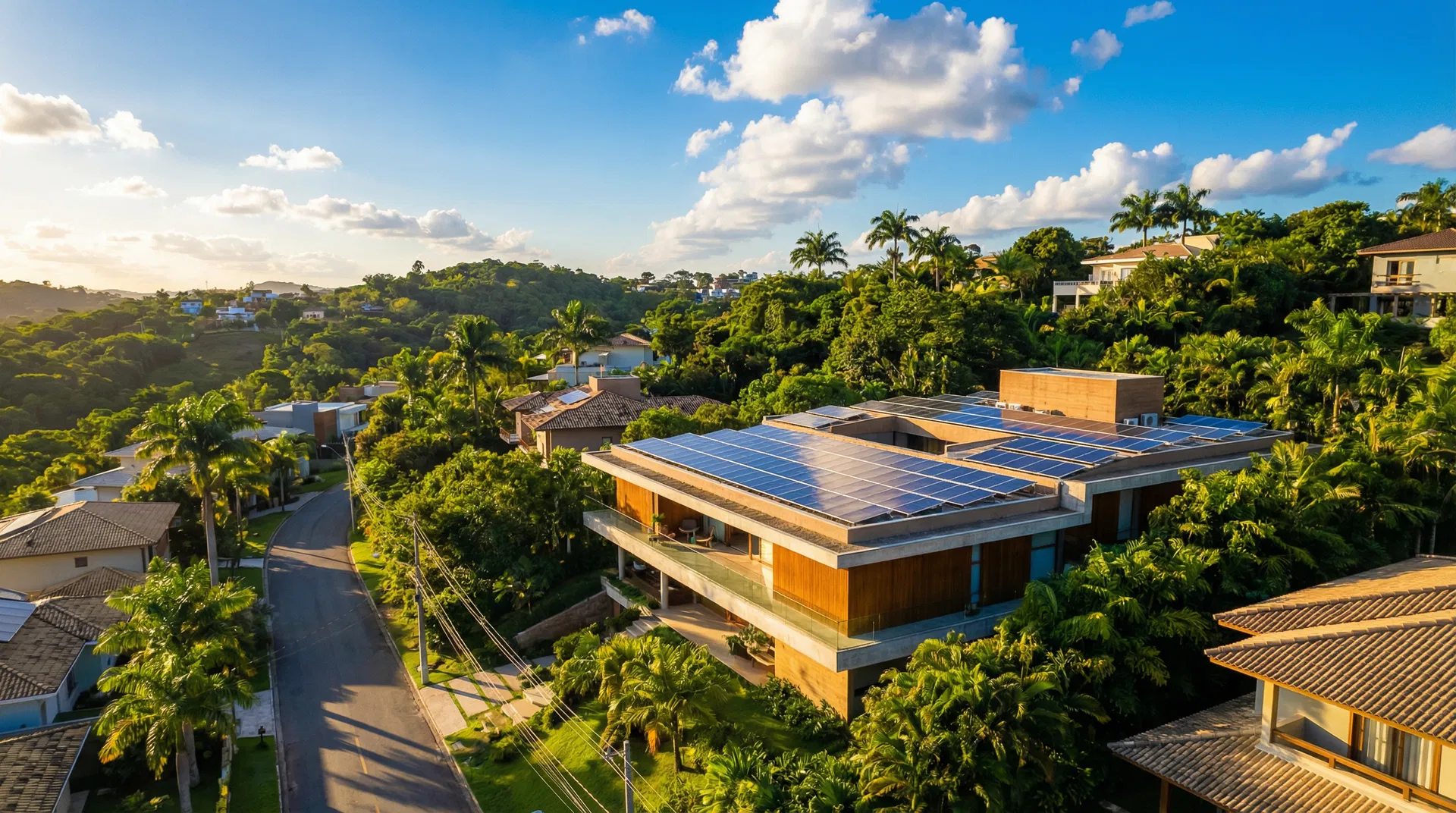 Instalação de painéis solares em residência brasileira