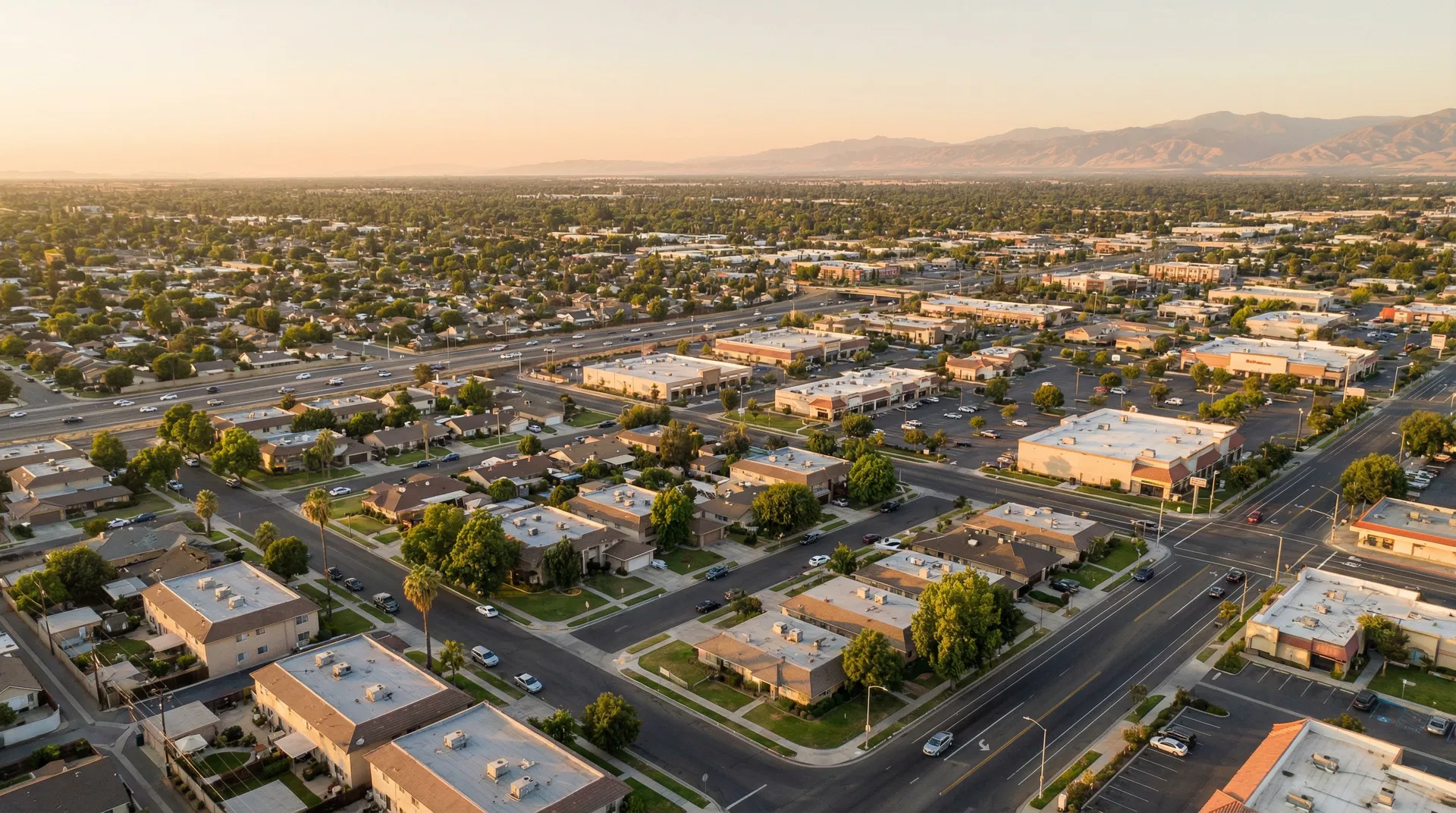 Aerial view of Fresno, California — home of RB Digital Solutions